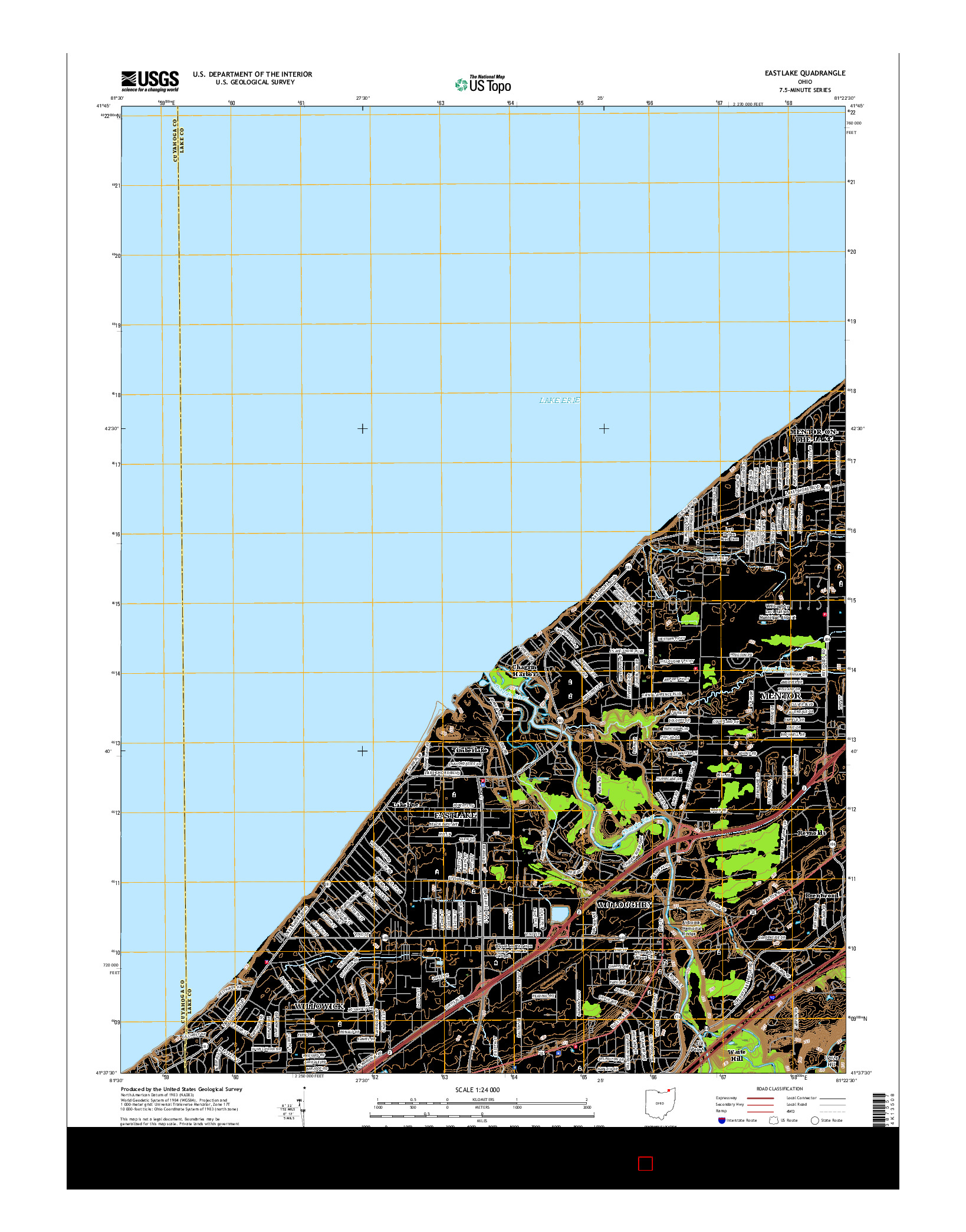 USGS US TOPO 7.5-MINUTE MAP FOR EASTLAKE, OH 2016