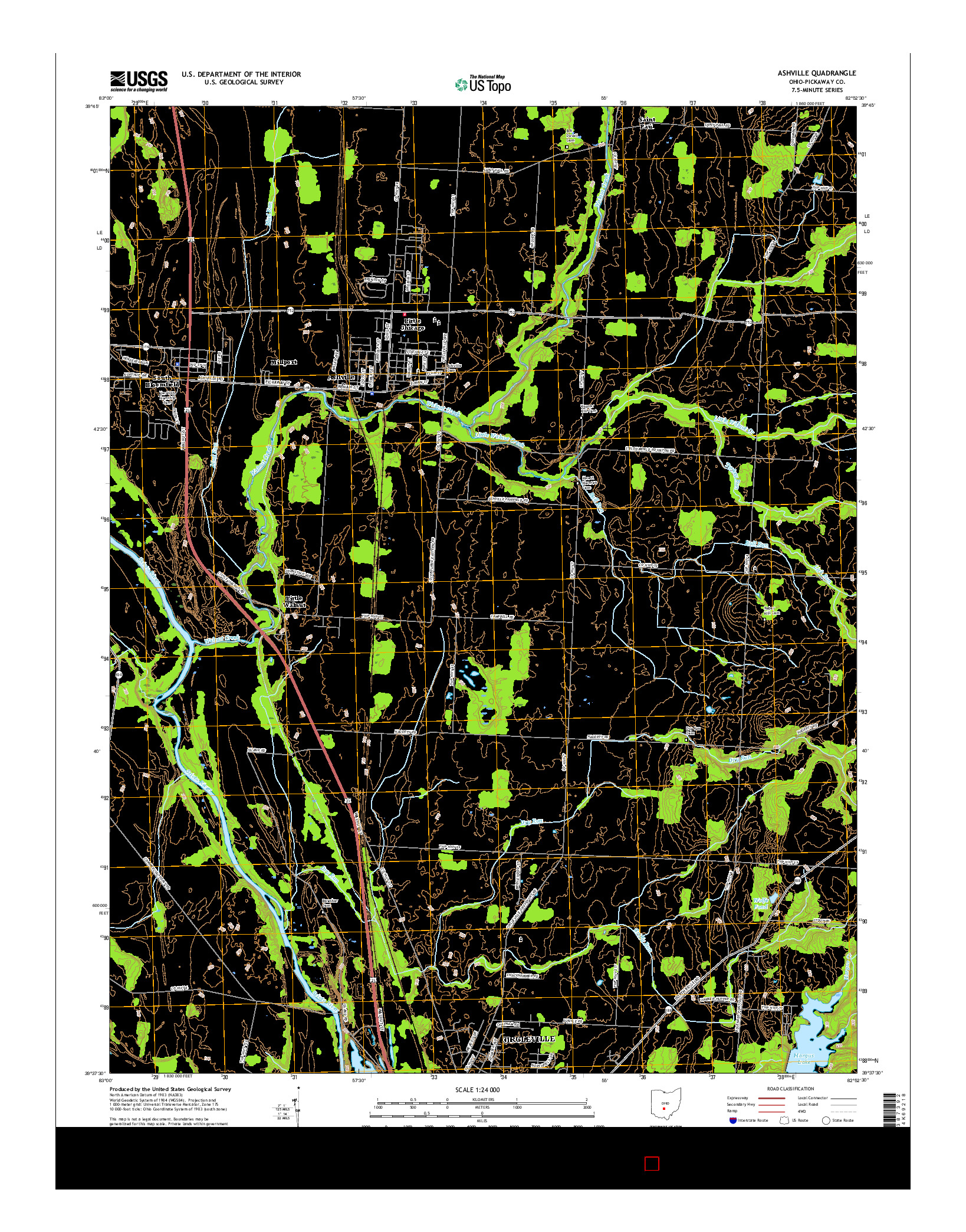 USGS US TOPO 7.5-MINUTE MAP FOR ASHVILLE, OH 2016