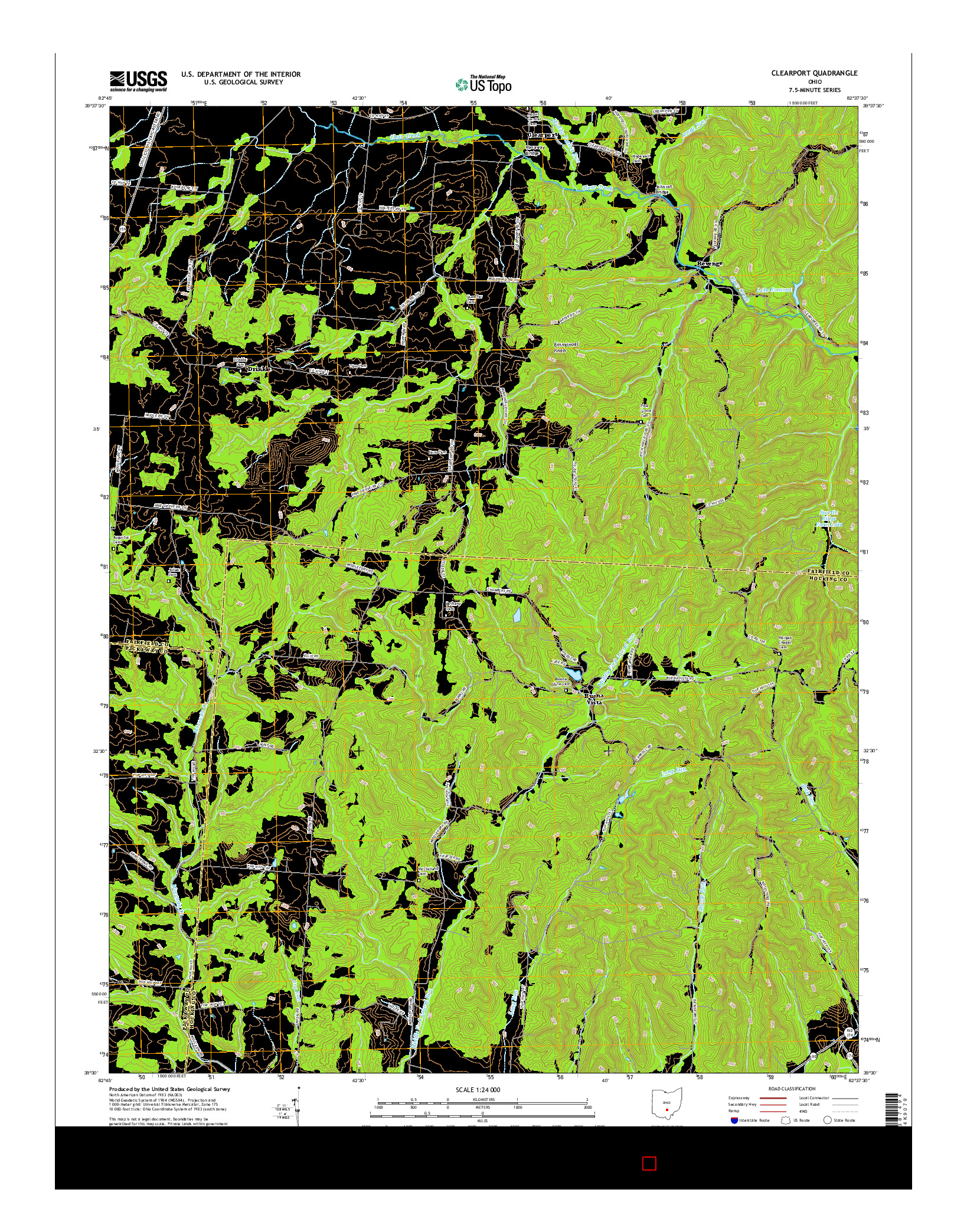 USGS US TOPO 7.5-MINUTE MAP FOR CLEARPORT, OH 2016