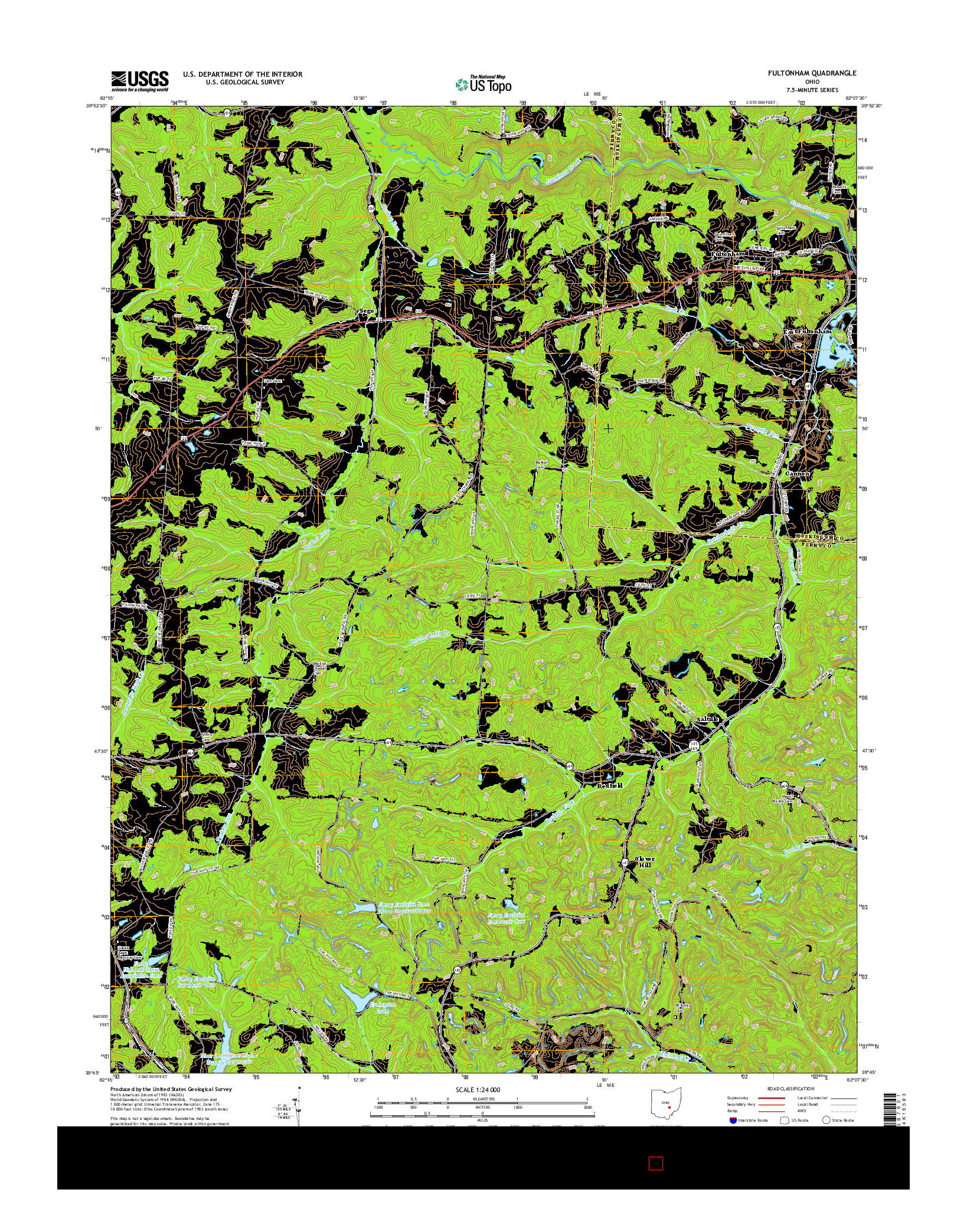 USGS US TOPO 7.5-MINUTE MAP FOR FULTONHAM, OH 2016