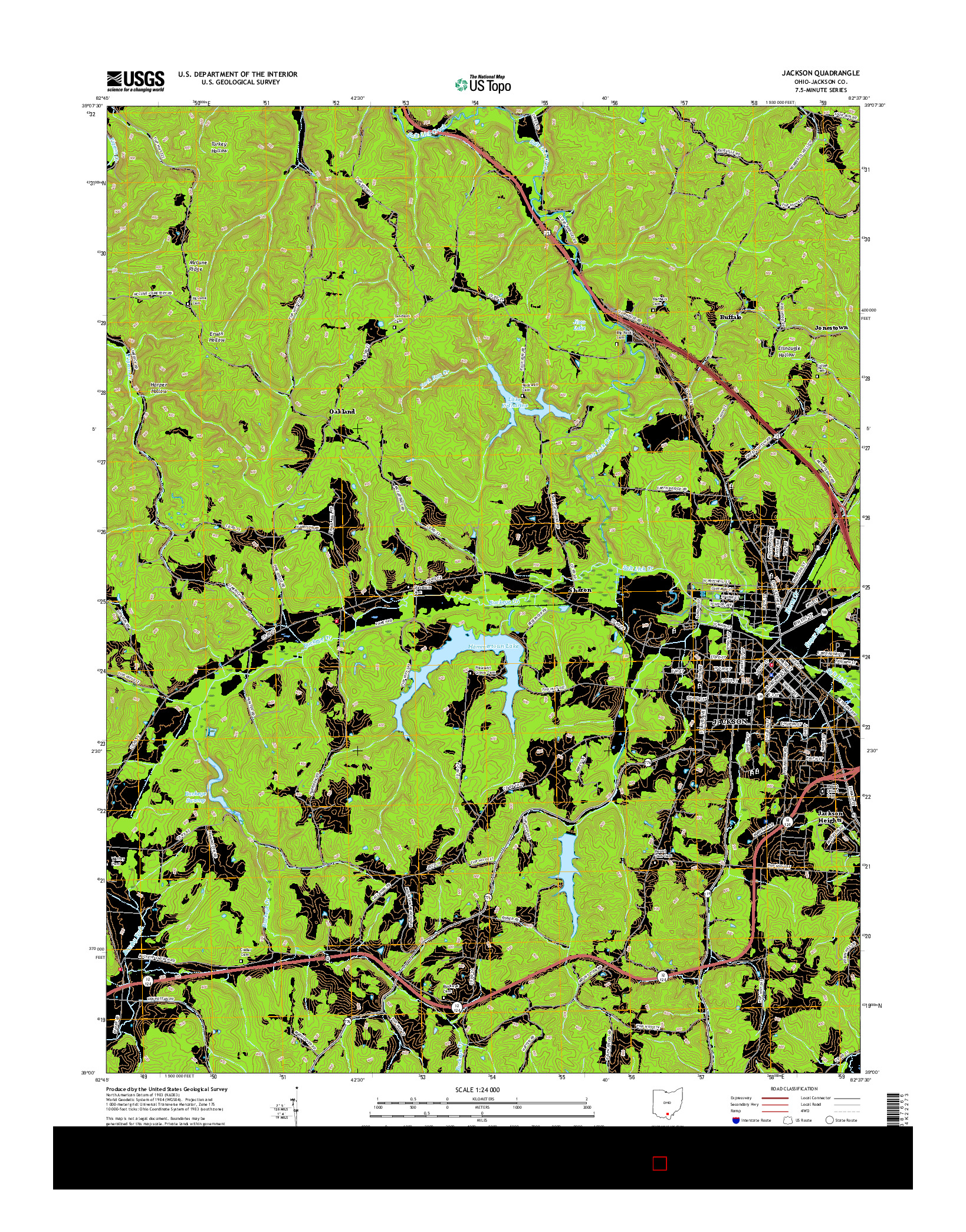 USGS US TOPO 7.5-MINUTE MAP FOR JACKSON, OH 2016
