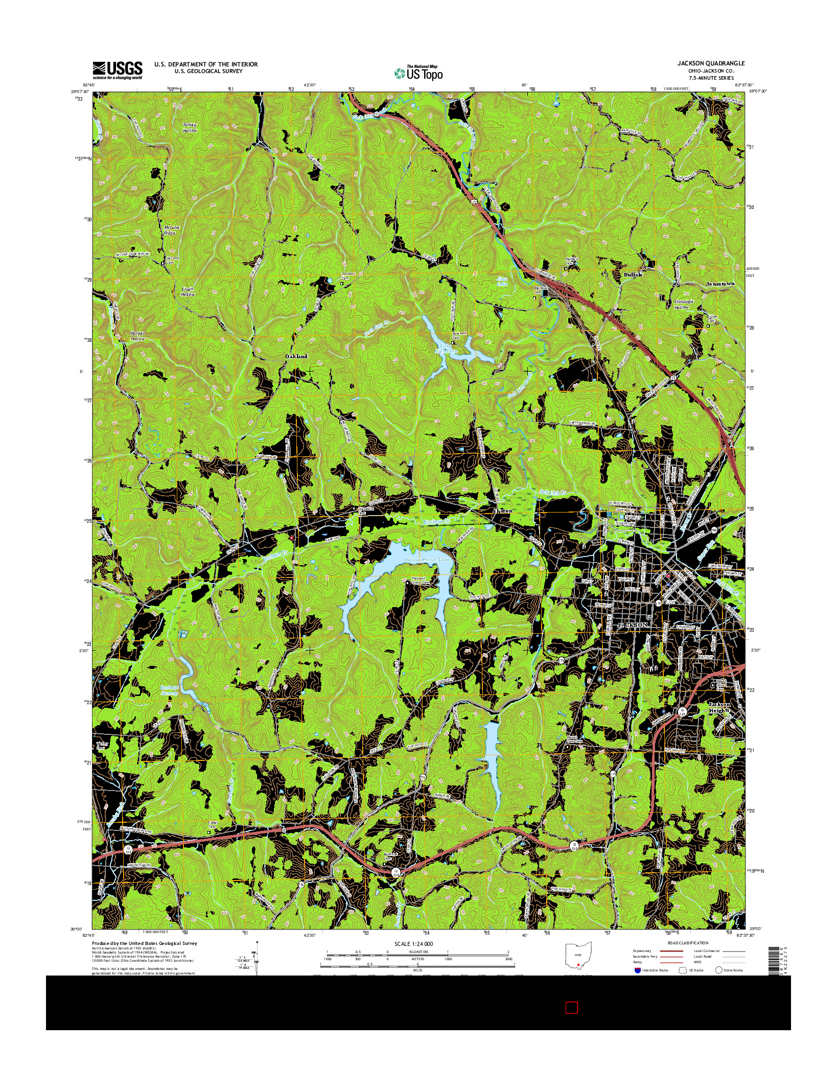 USGS US TOPO 7.5-MINUTE MAP FOR JACKSON, OH 2016