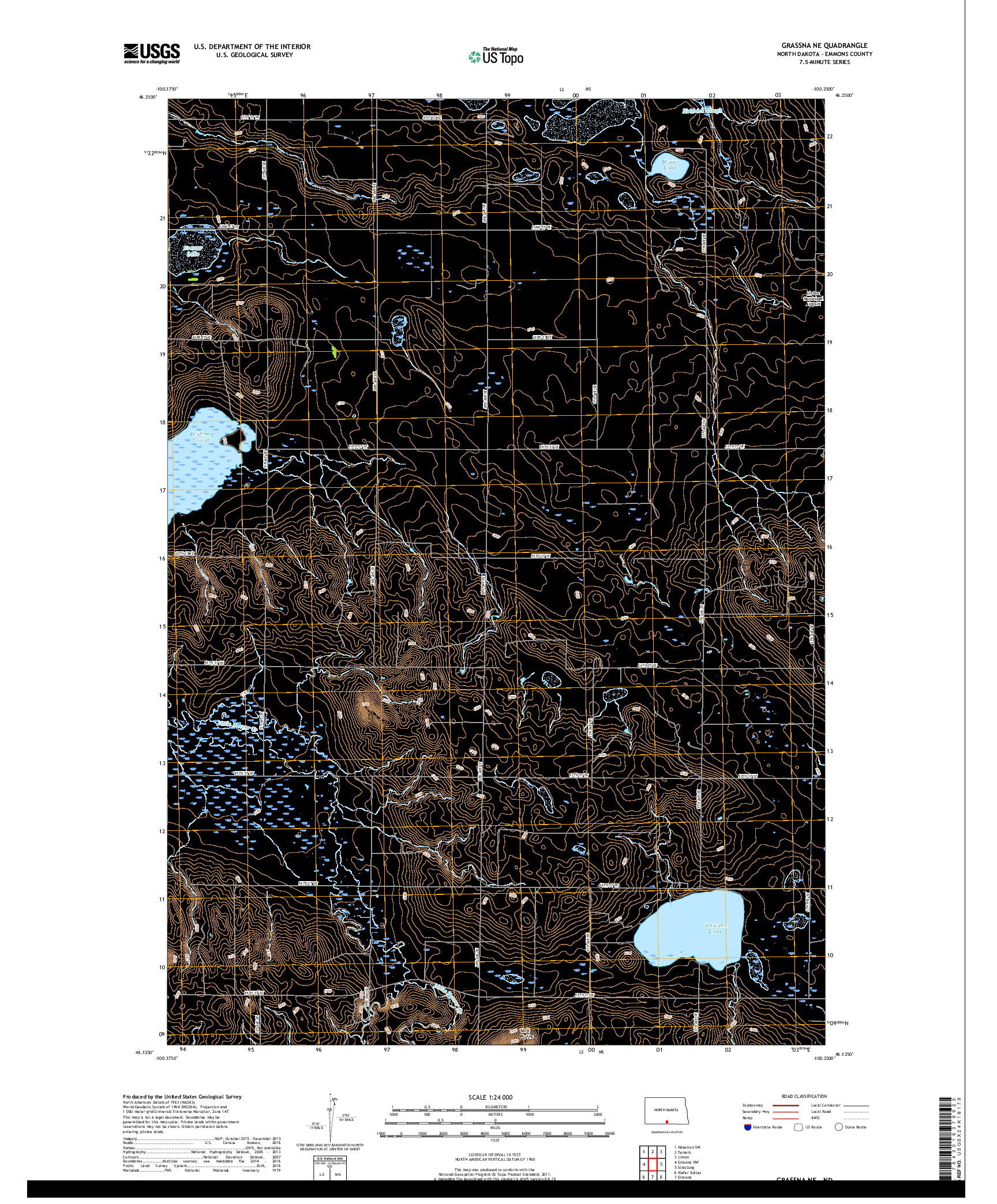 USGS US TOPO 7.5-MINUTE MAP FOR GRASSNA NE, ND 2017