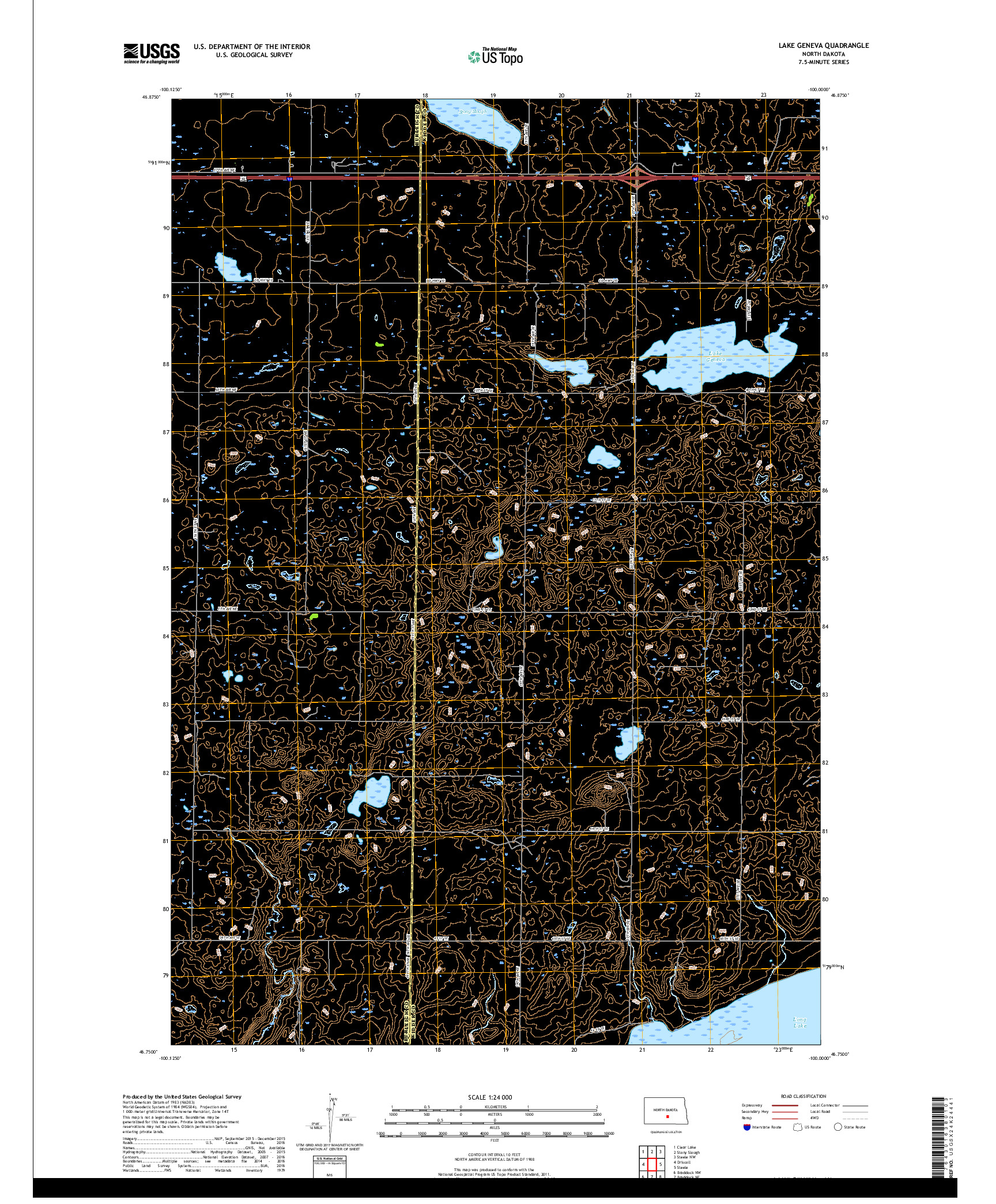 USGS US TOPO 7.5-MINUTE MAP FOR LAKE GENEVA, ND 2017