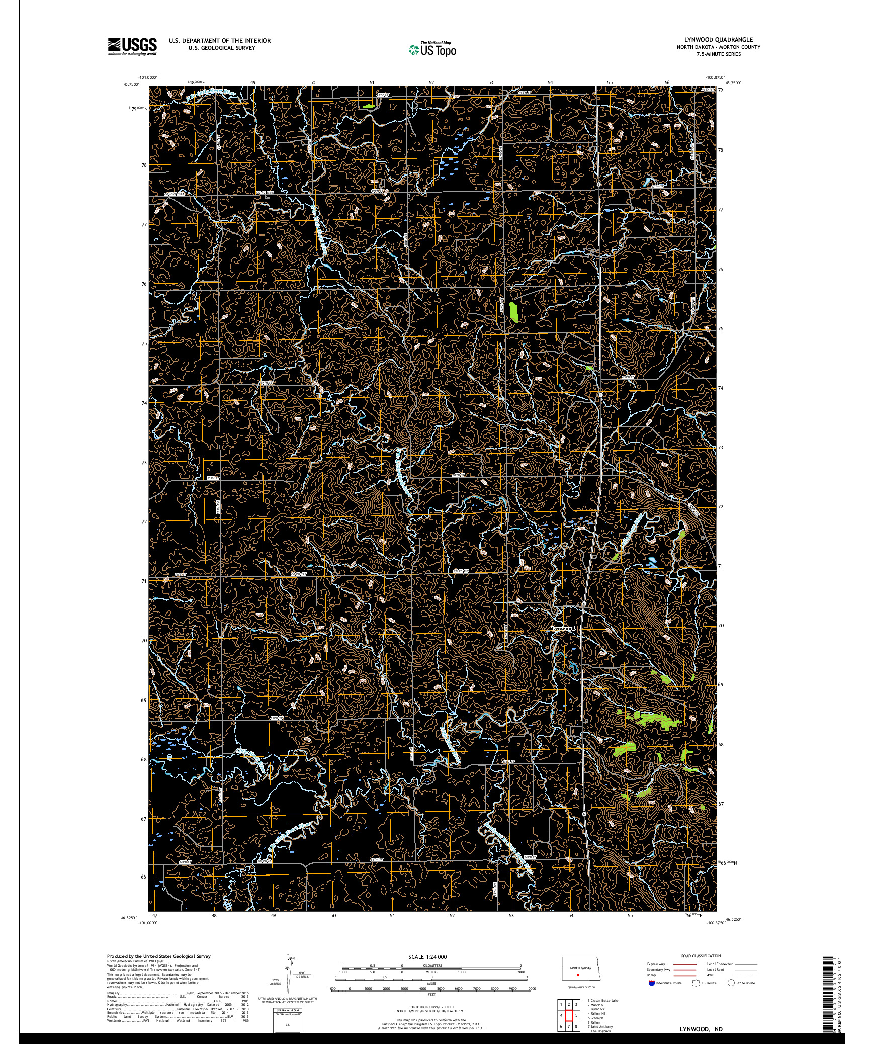 USGS US TOPO 7.5-MINUTE MAP FOR LYNWOOD, ND 2017