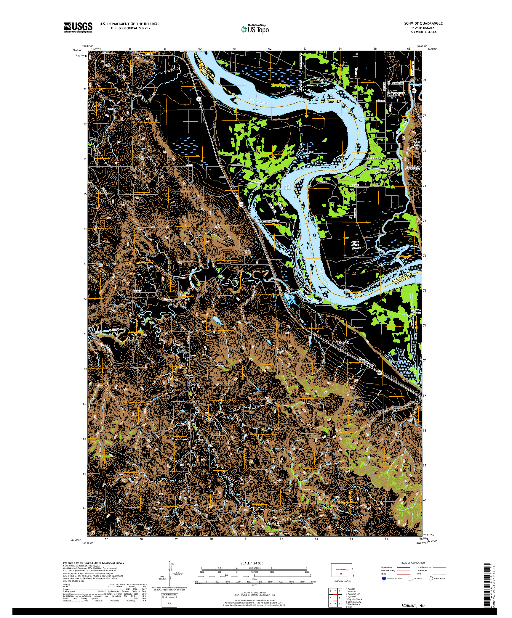 USGS US TOPO 7.5-MINUTE MAP FOR SCHMIDT, ND 2017