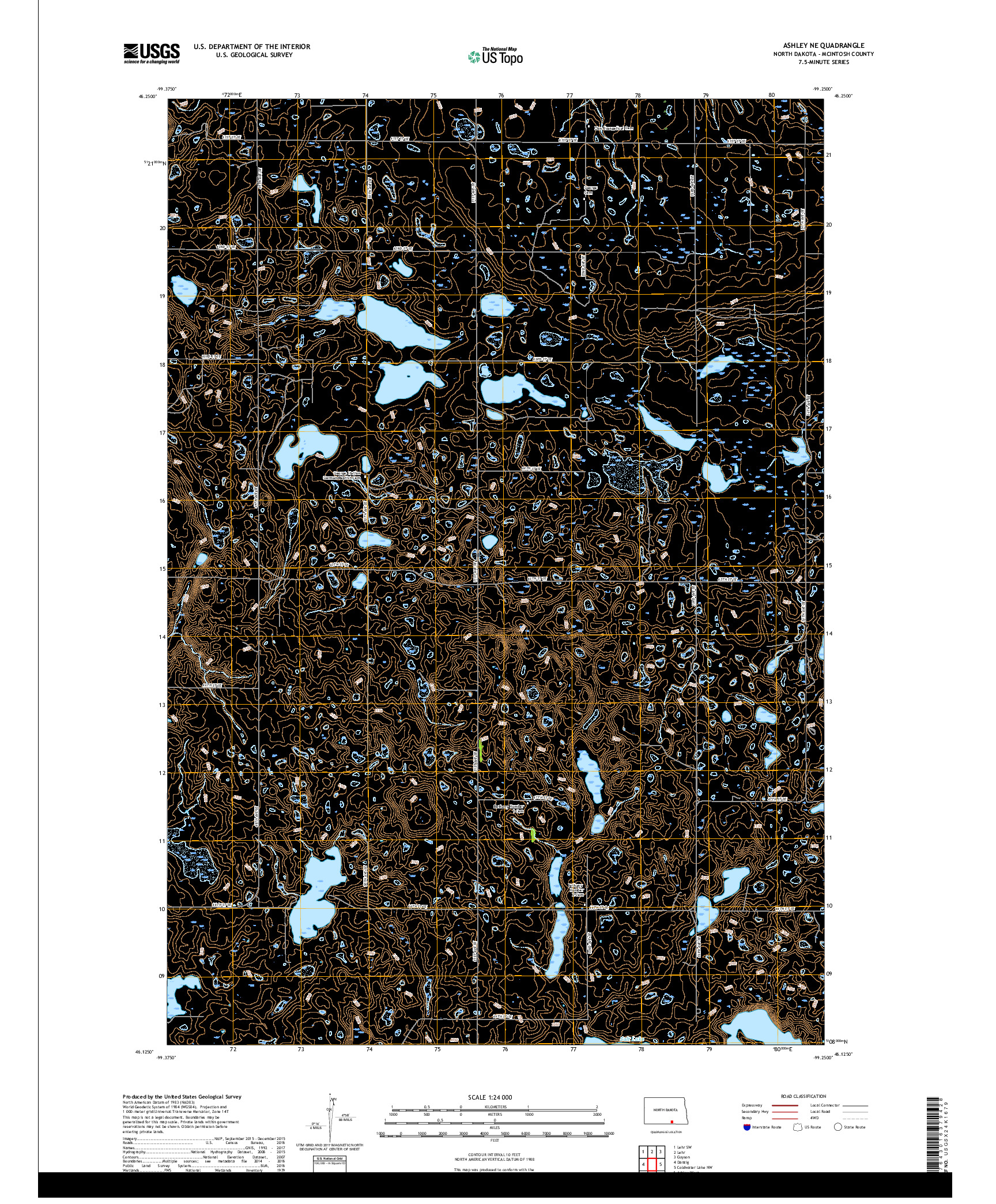 USGS US TOPO 7.5-MINUTE MAP FOR ASHLEY NE, ND 2017