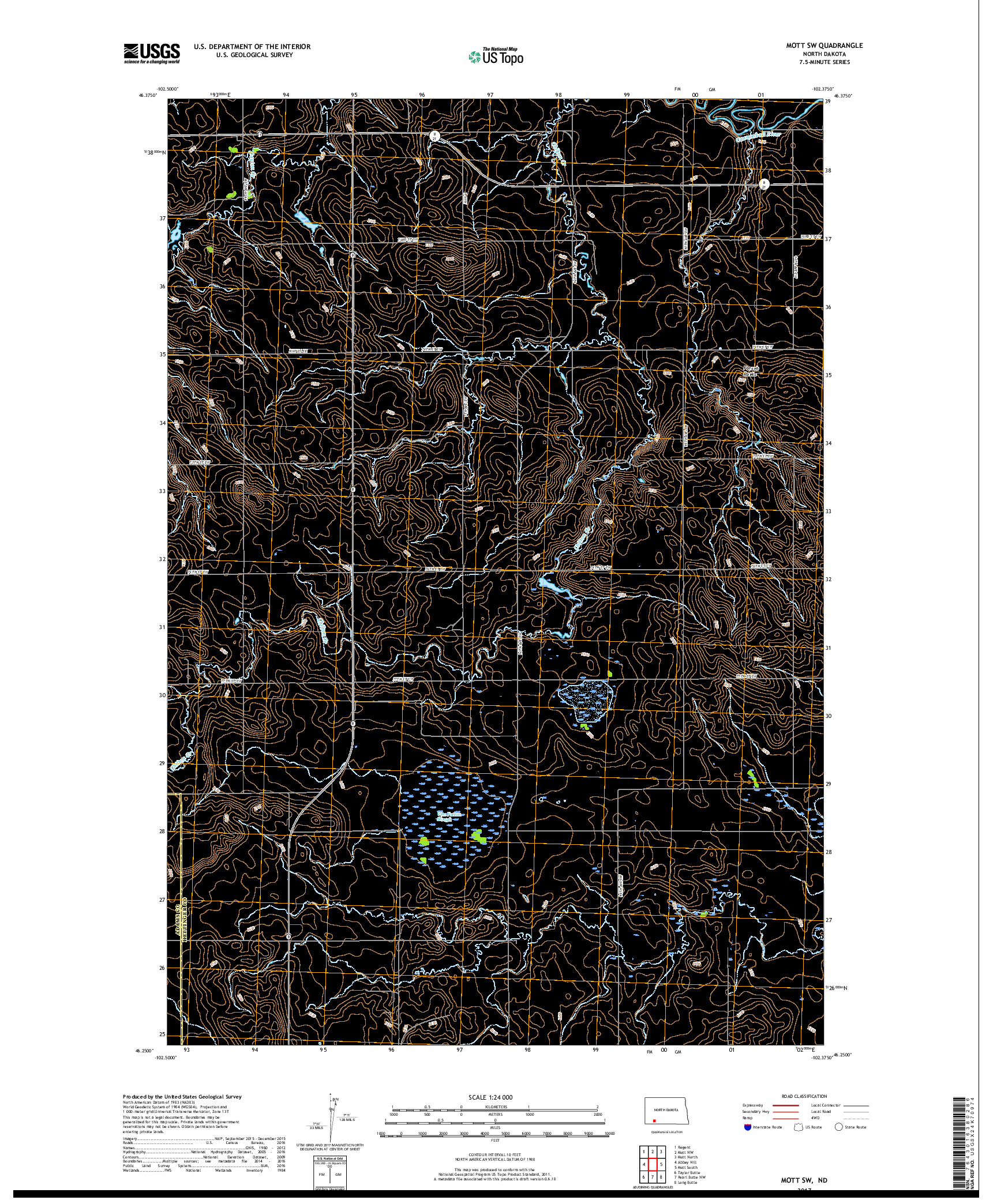 USGS US TOPO 7.5-MINUTE MAP FOR MOTT SW, ND 2017