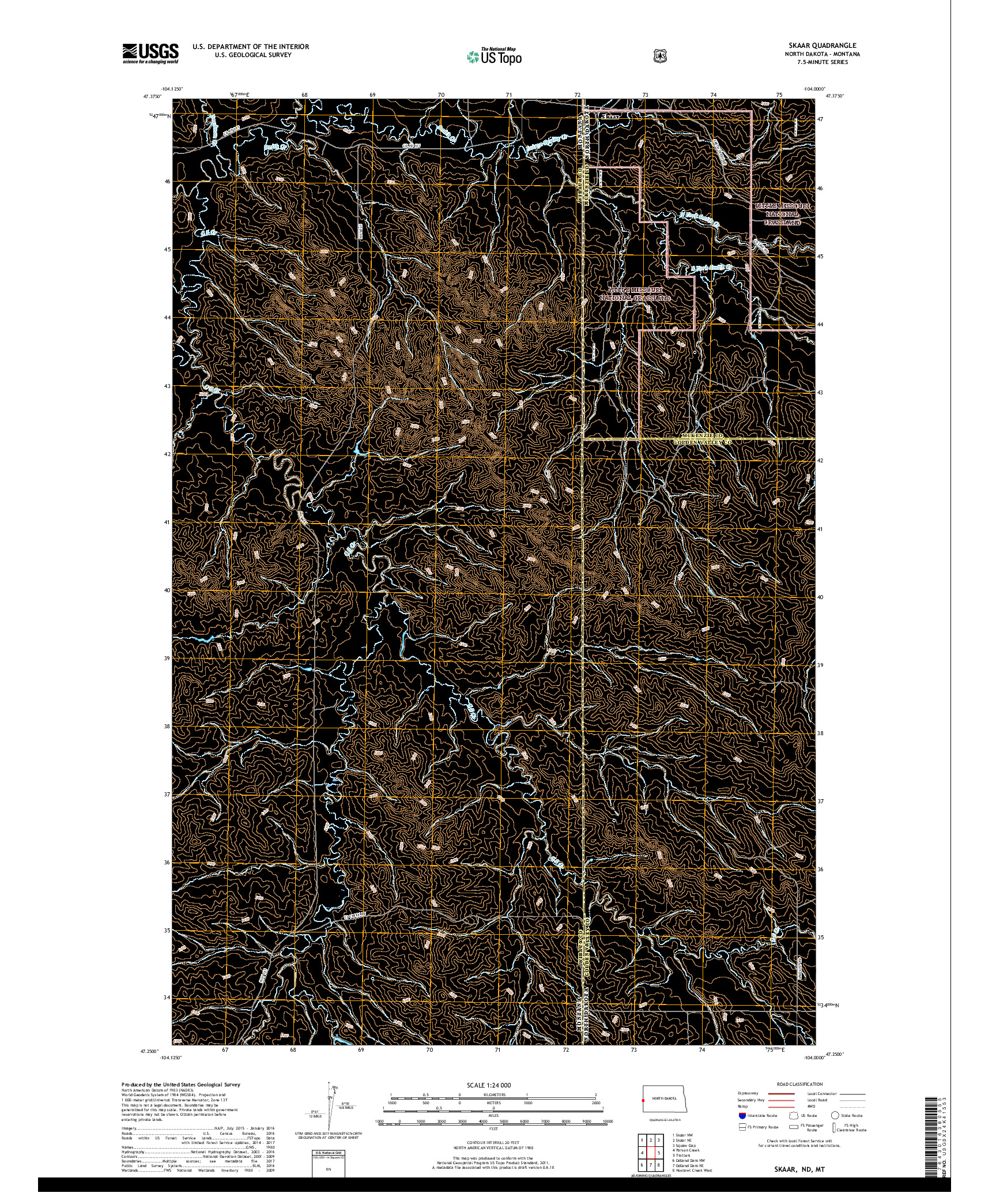 USGS US TOPO 7.5-MINUTE MAP FOR SKAAR, ND,MT 2017