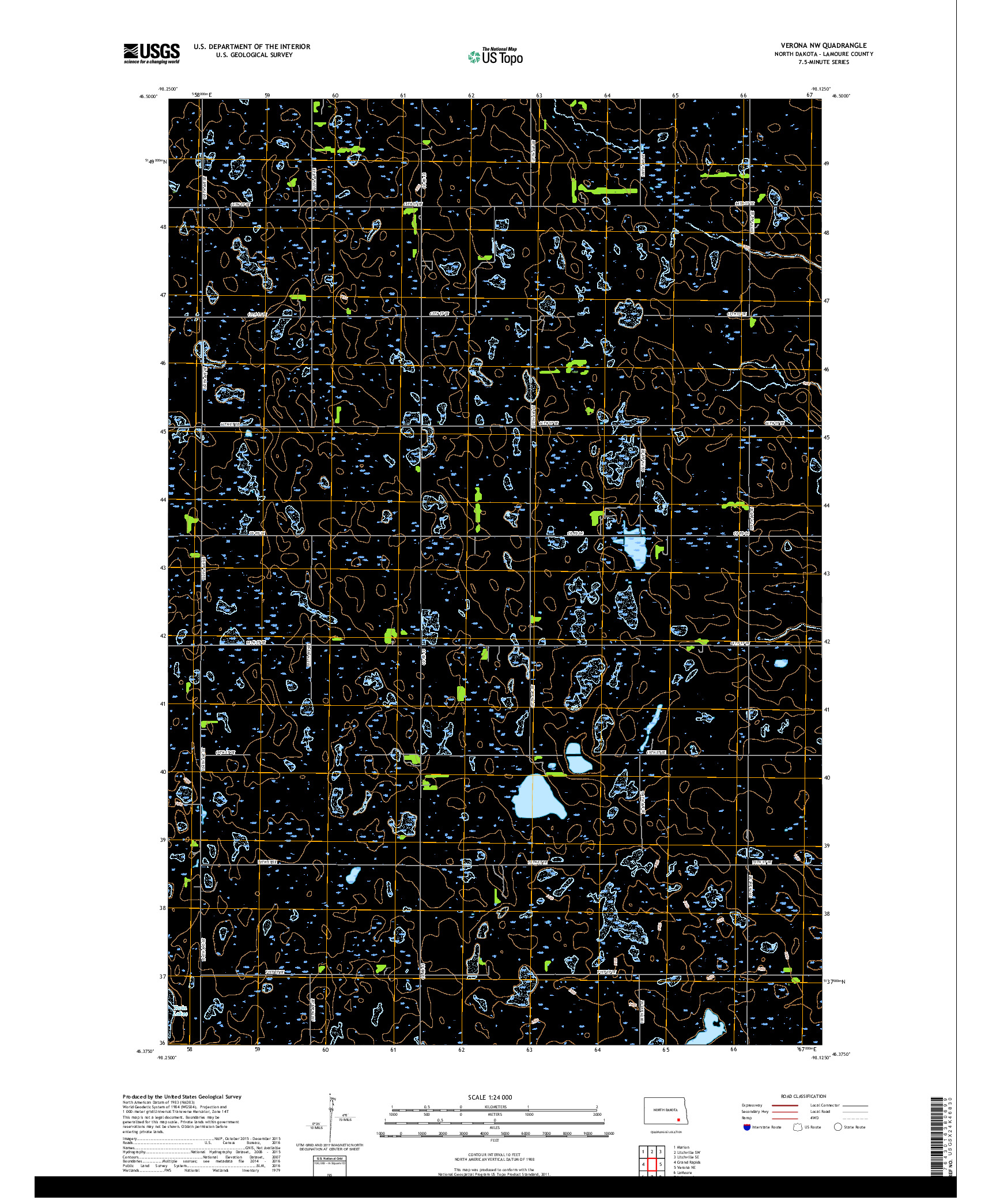 USGS US TOPO 7.5-MINUTE MAP FOR VERONA NW, ND 2017