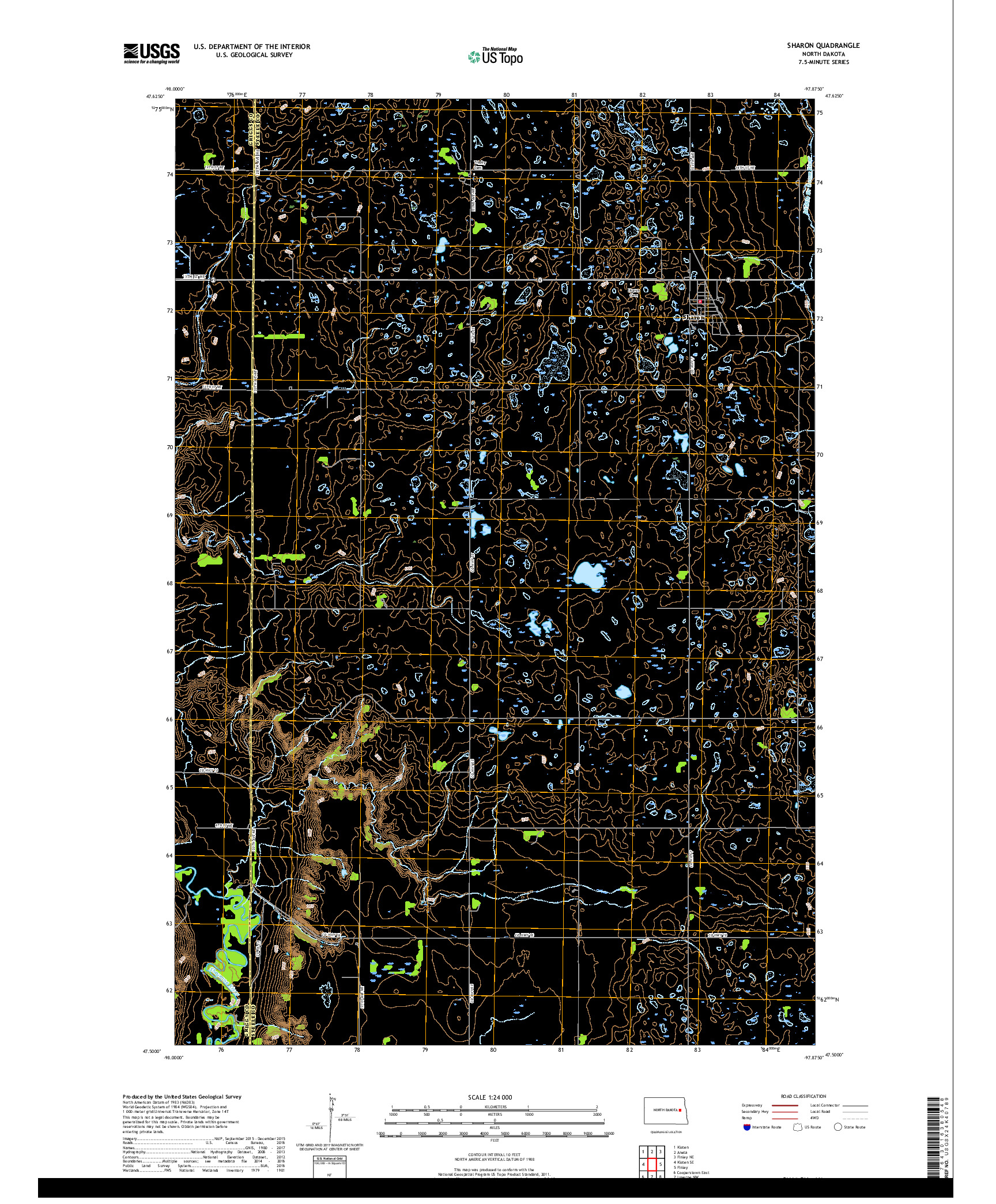 USGS US TOPO 7.5-MINUTE MAP FOR SHARON, ND 2017