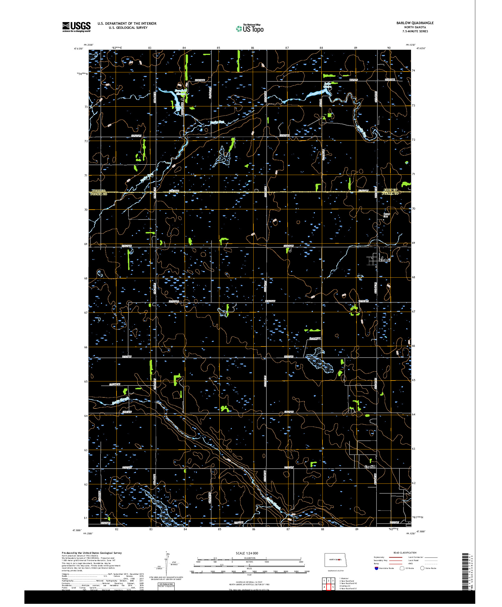 USGS US TOPO 7.5-MINUTE MAP FOR BARLOW, ND 2017