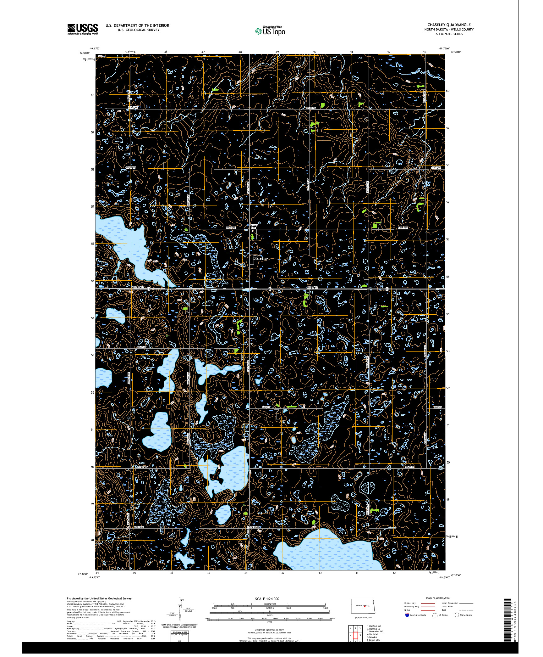 USGS US TOPO 7.5-MINUTE MAP FOR CHASELEY, ND 2017