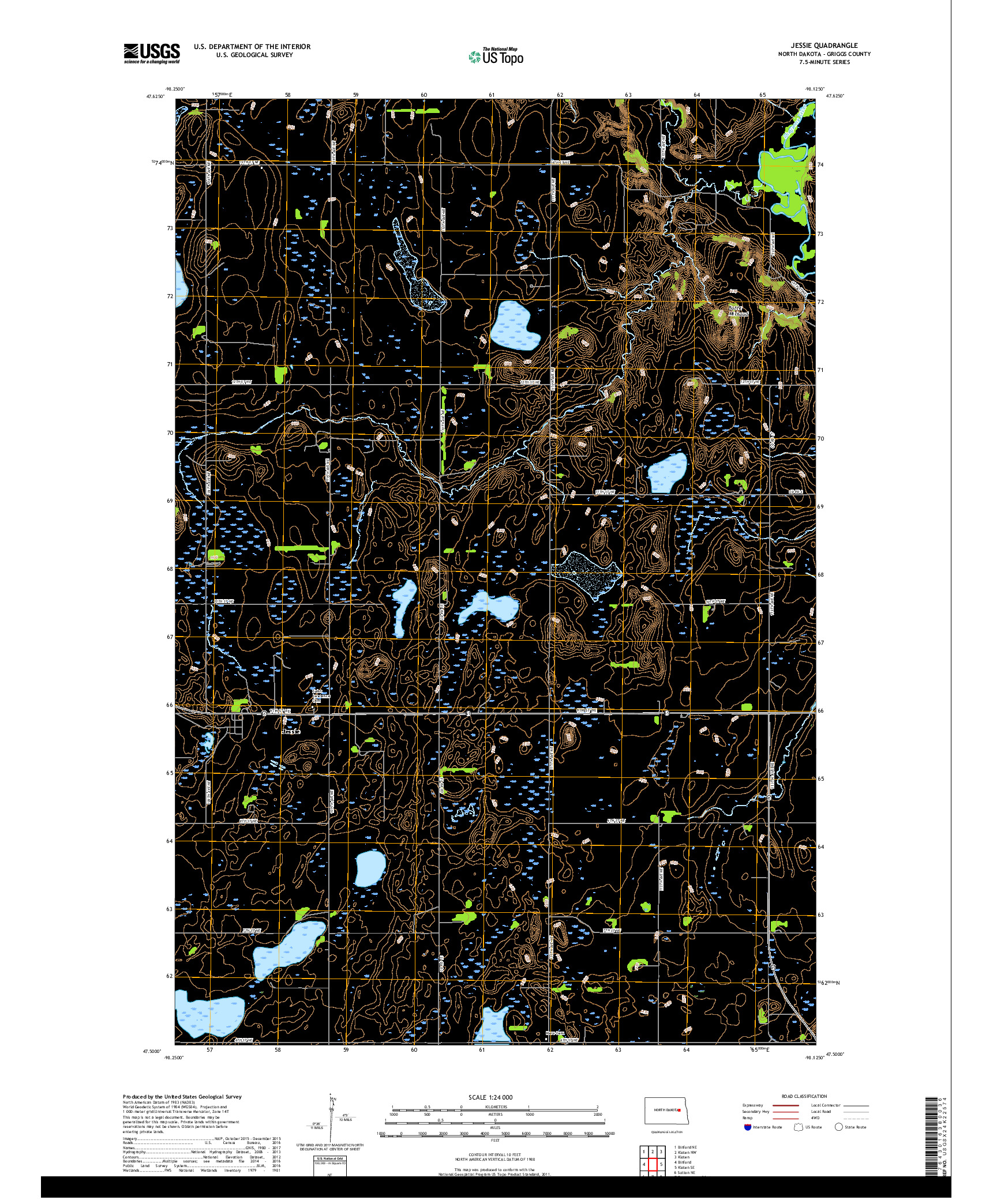 USGS US TOPO 7.5-MINUTE MAP FOR JESSIE, ND 2017