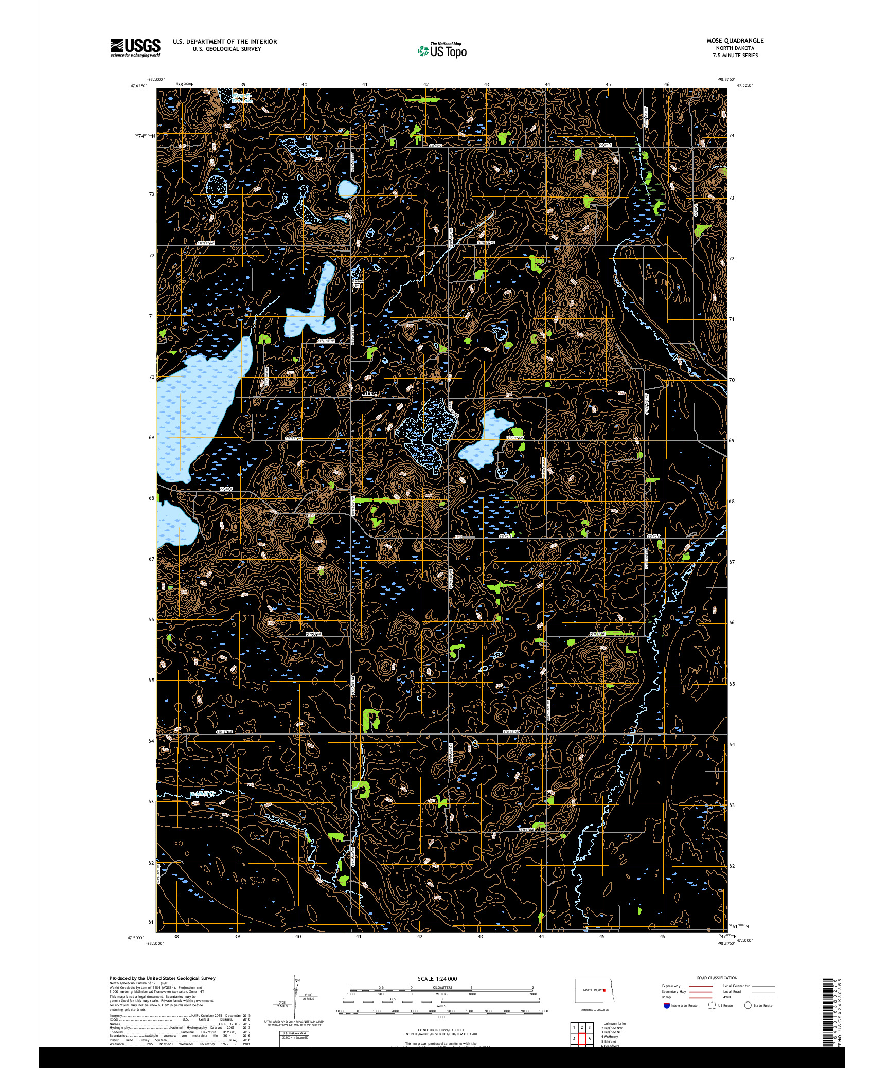 USGS US TOPO 7.5-MINUTE MAP FOR MOSE, ND 2017