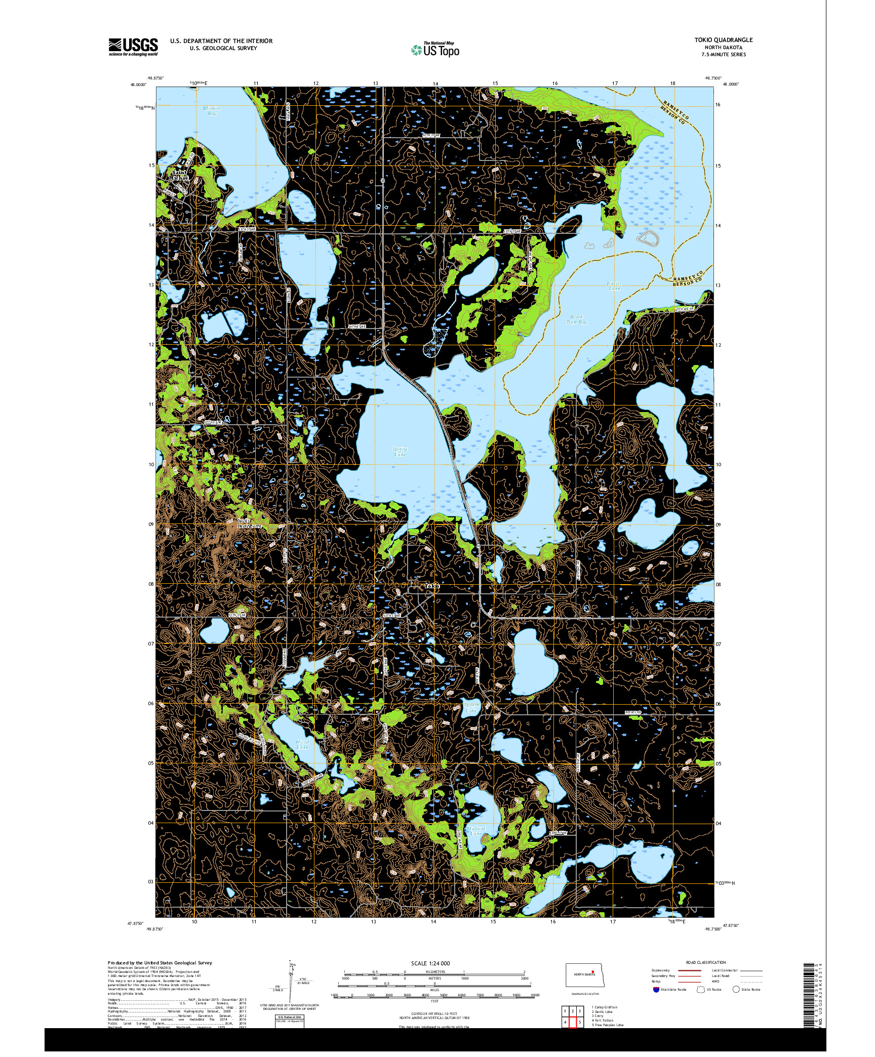 USGS US TOPO 7.5-MINUTE MAP FOR TOKIO, ND 2017