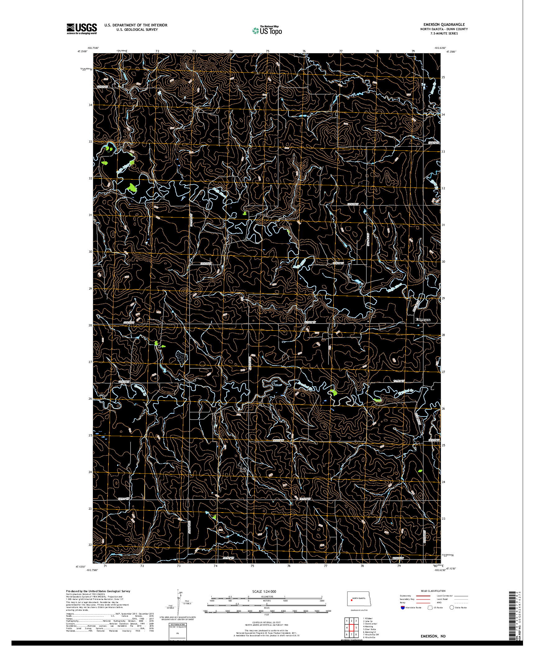 USGS US TOPO 7.5-MINUTE MAP FOR EMERSON, ND 2017