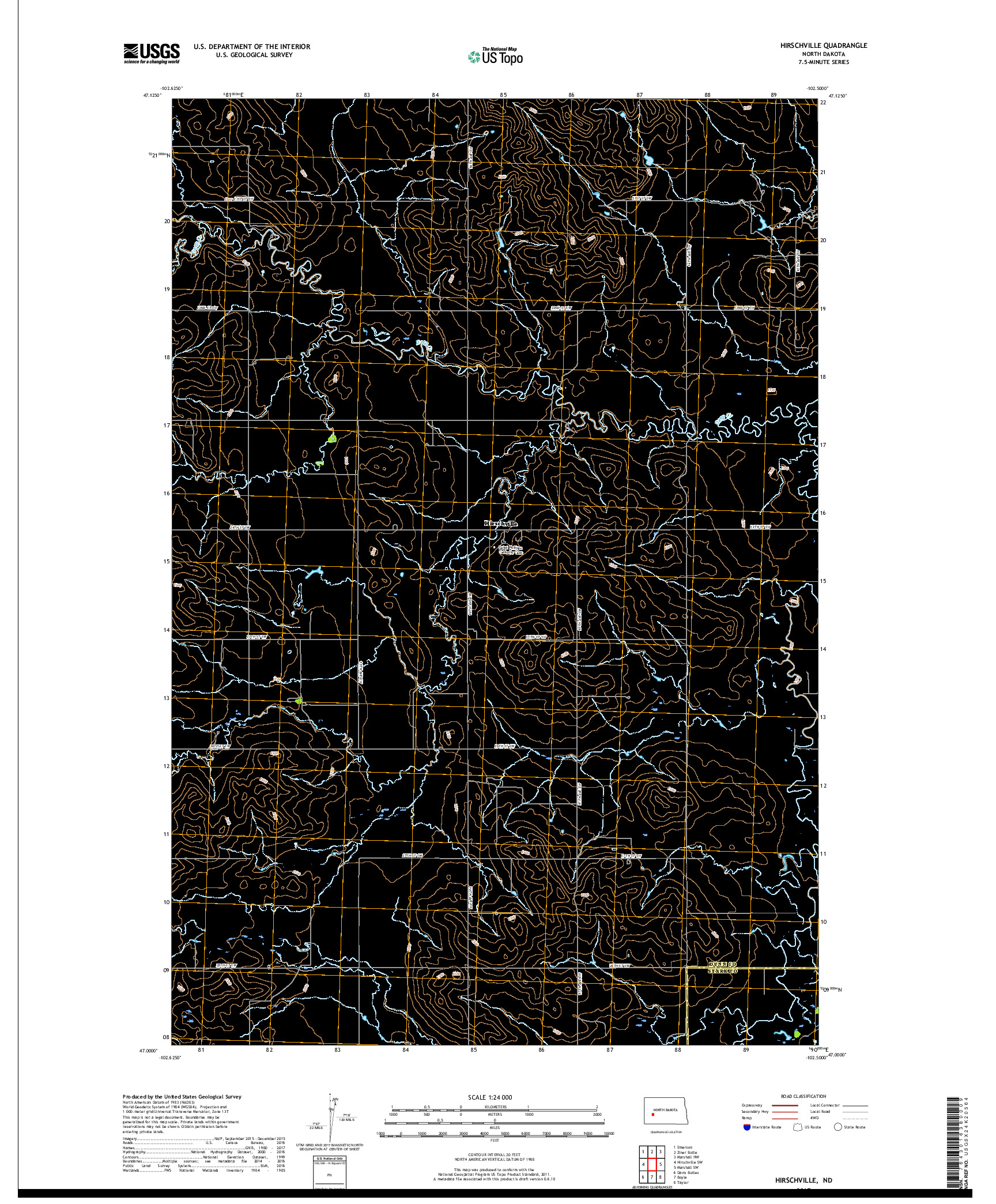 USGS US TOPO 7.5-MINUTE MAP FOR HIRSCHVILLE, ND 2017