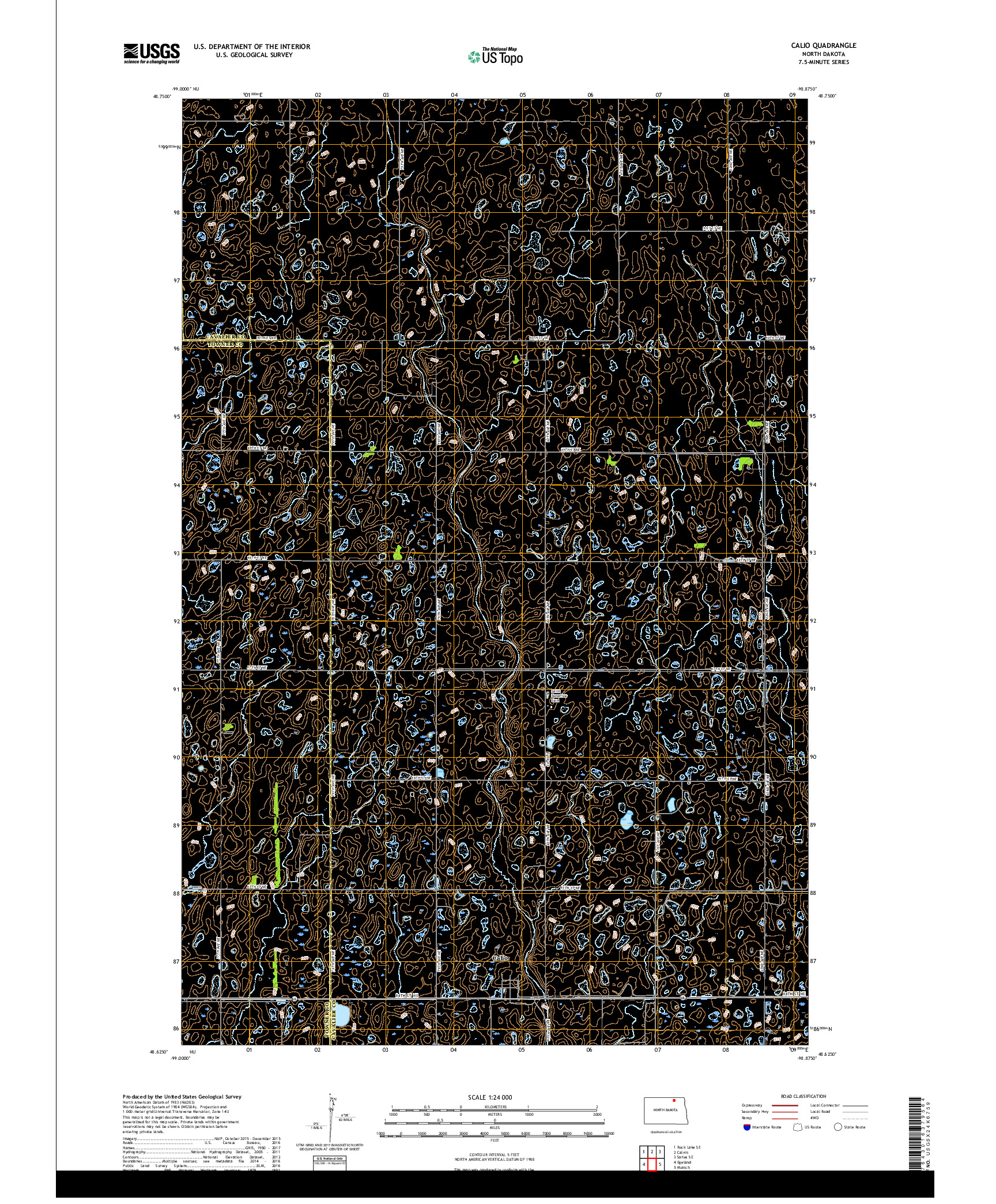 USGS US TOPO 7.5-MINUTE MAP FOR CALIO, ND 2017