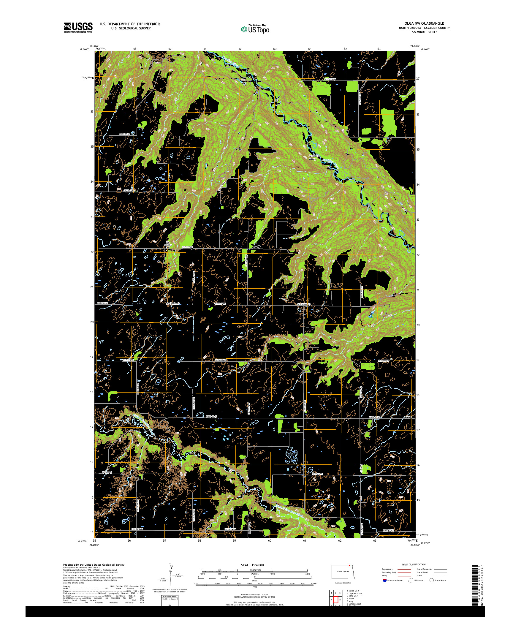 USGS US TOPO 7.5-MINUTE MAP FOR OLGA NW, ND,MB 2017