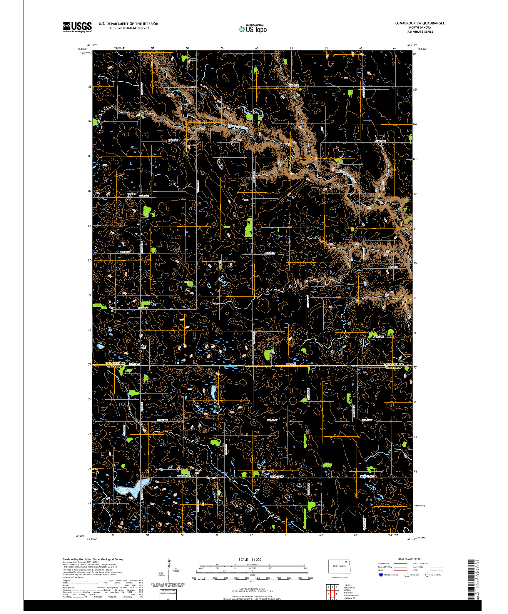 USGS US TOPO 7.5-MINUTE MAP FOR OSNABROCK SW, ND 2017