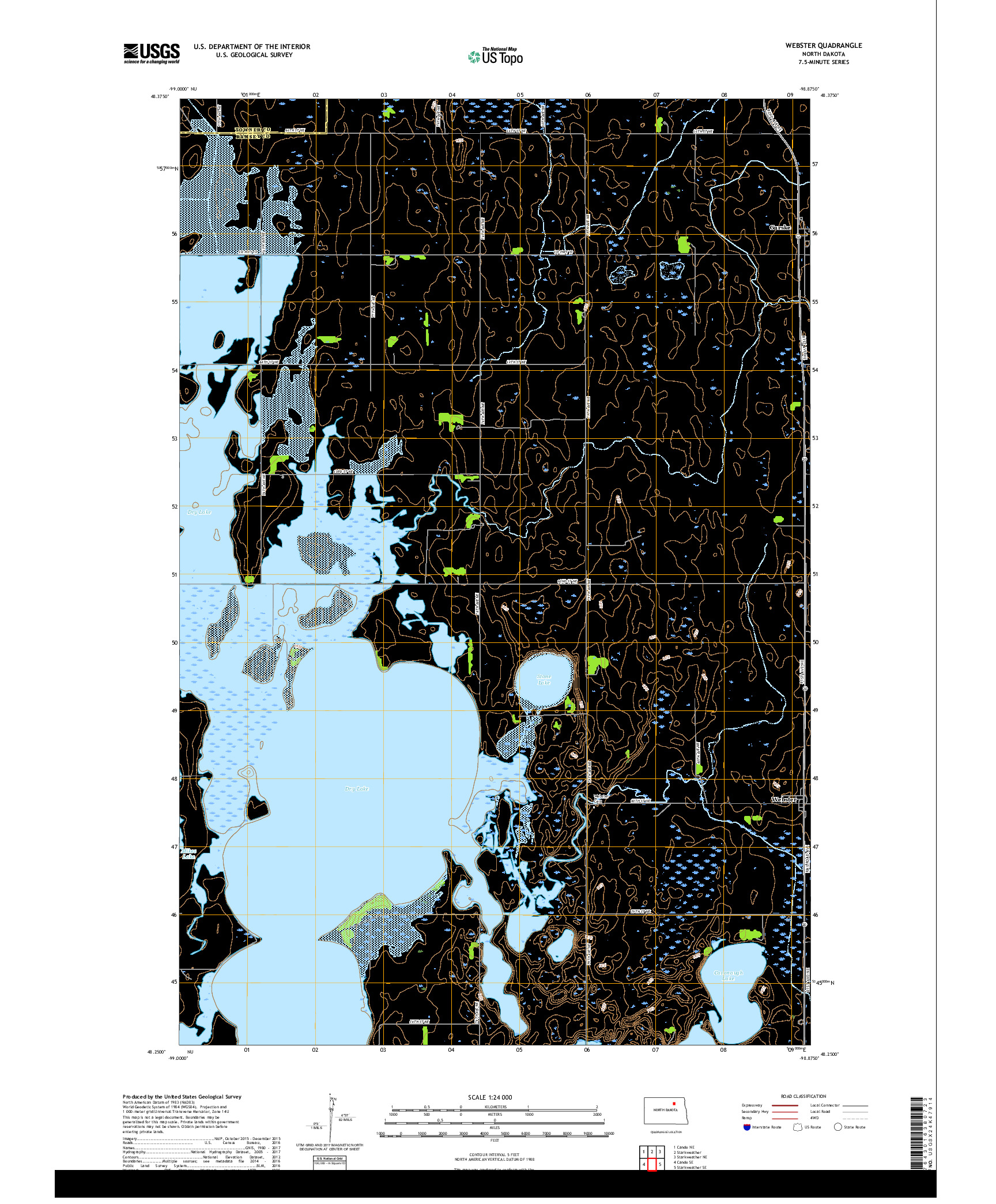 USGS US TOPO 7.5-MINUTE MAP FOR WEBSTER, ND 2017