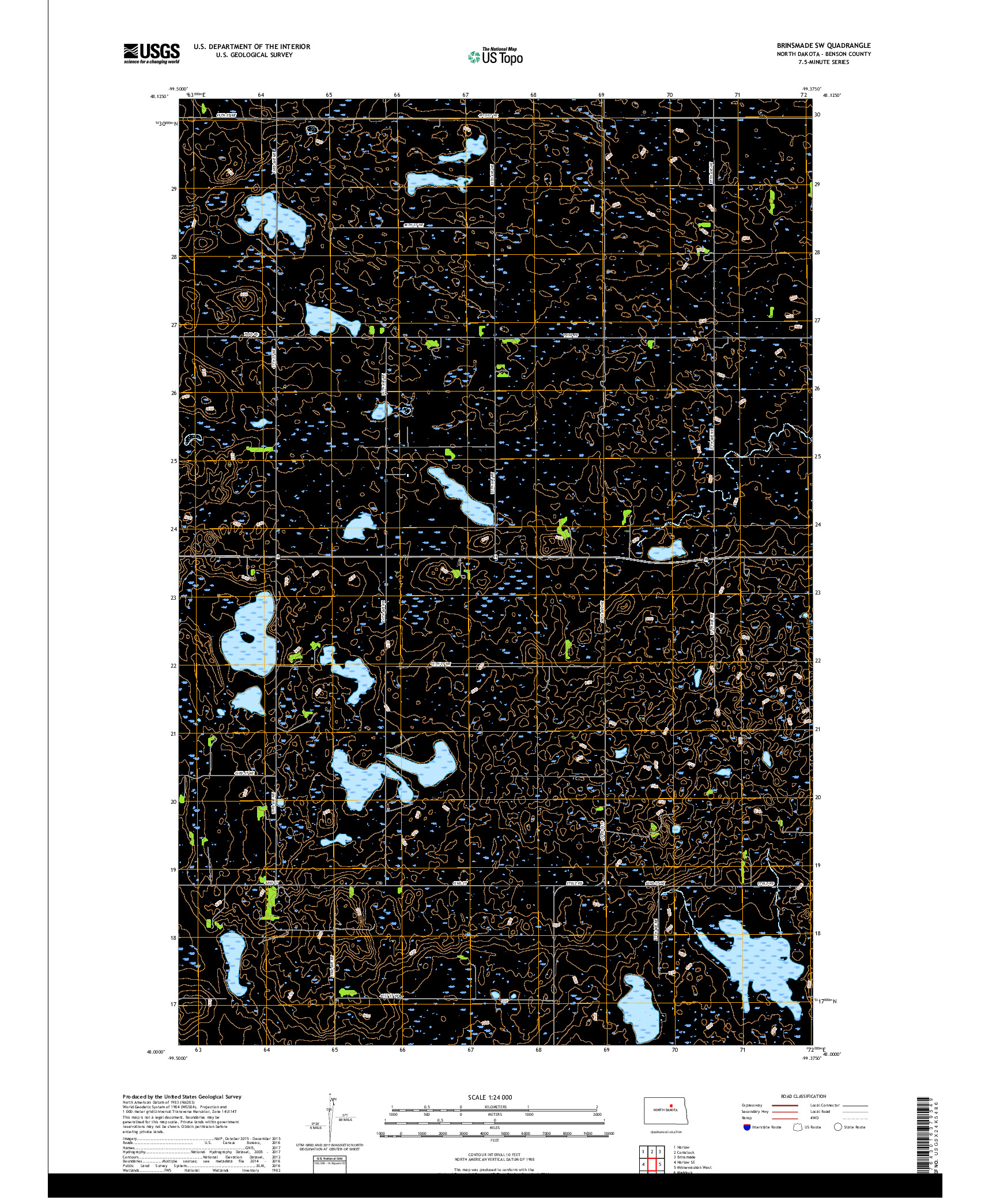 USGS US TOPO 7.5-MINUTE MAP FOR BRINSMADE SW, ND 2017