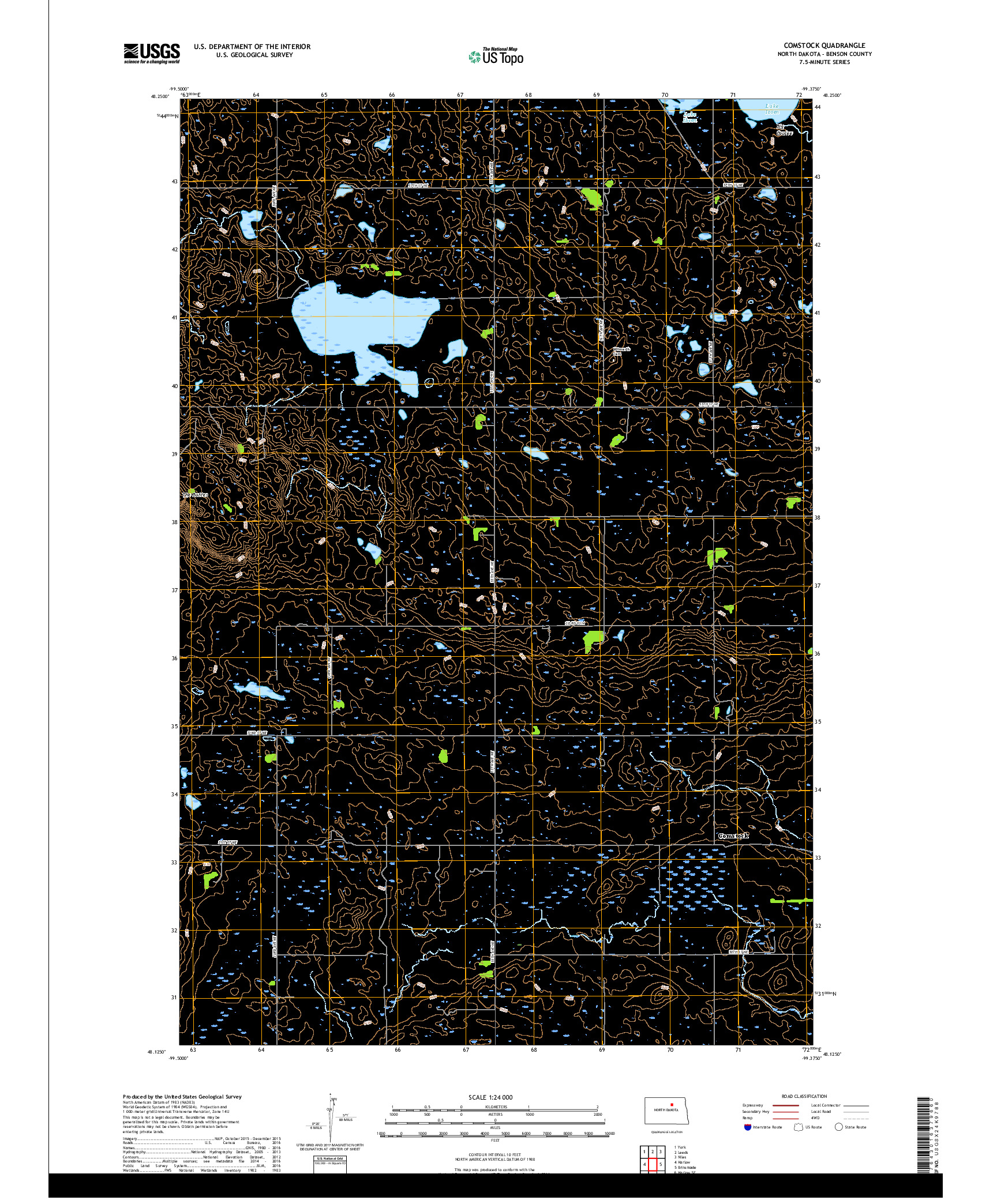 USGS US TOPO 7.5-MINUTE MAP FOR COMSTOCK, ND 2017