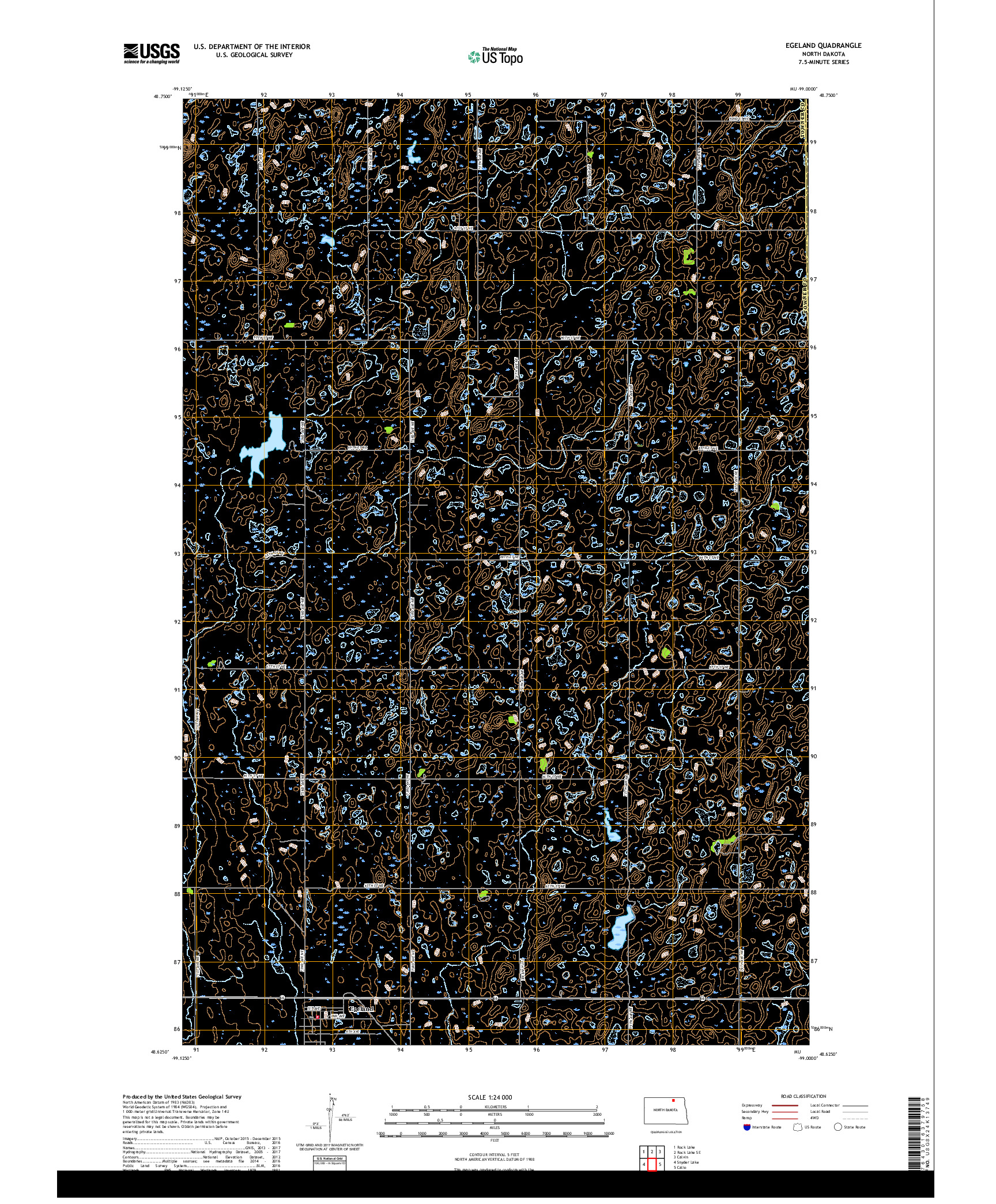 USGS US TOPO 7.5-MINUTE MAP FOR EGELAND, ND 2017