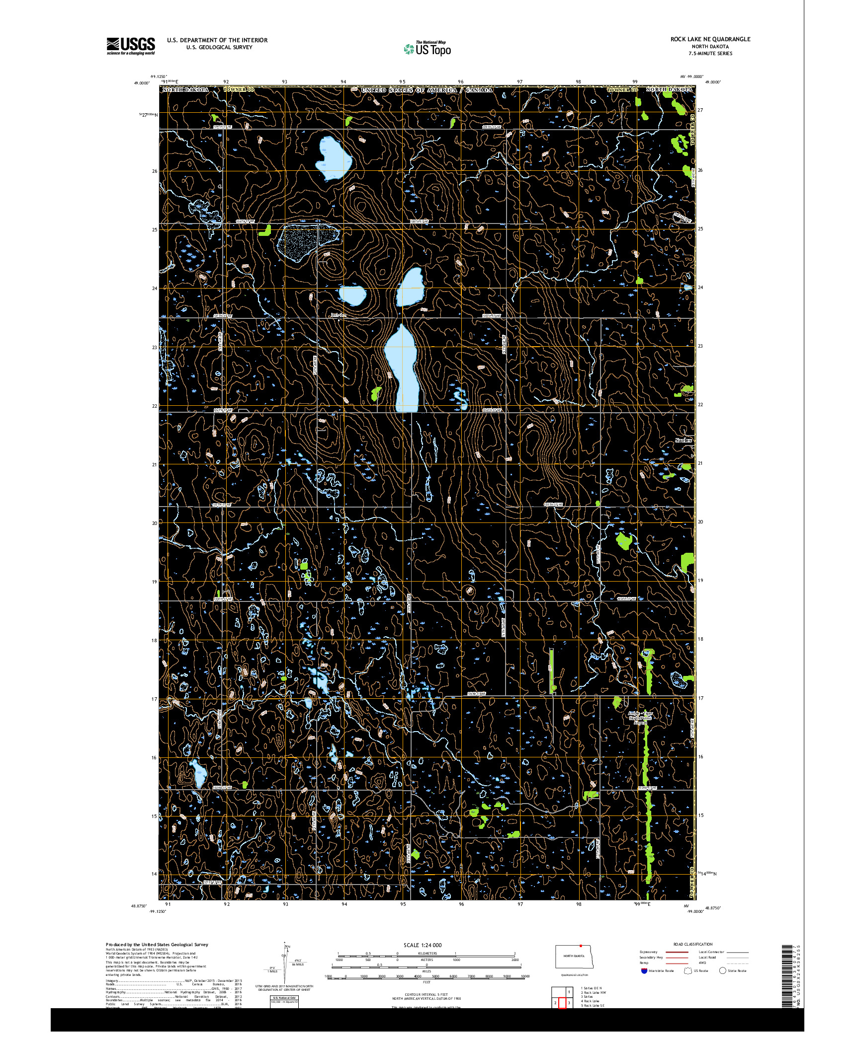 USGS US TOPO 7.5-MINUTE MAP FOR ROCK LAKE NE, ND,MB 2017