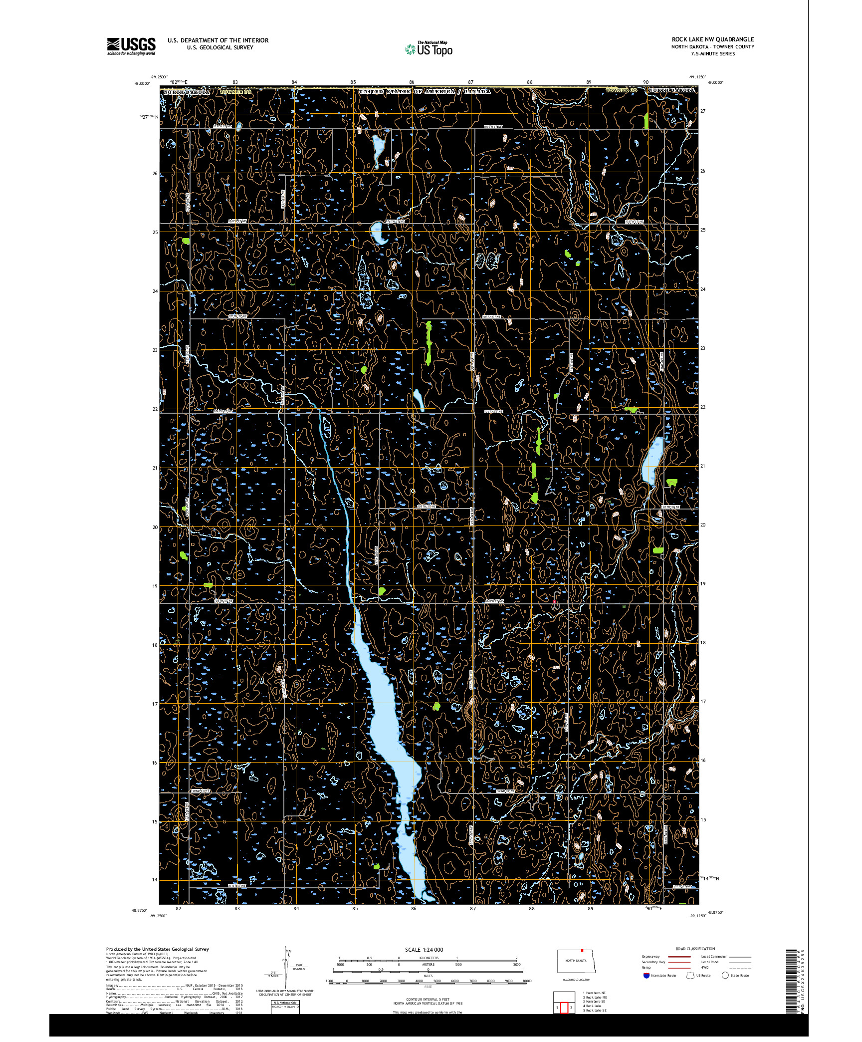 USGS US TOPO 7.5-MINUTE MAP FOR ROCK LAKE NW, ND,MB 2017