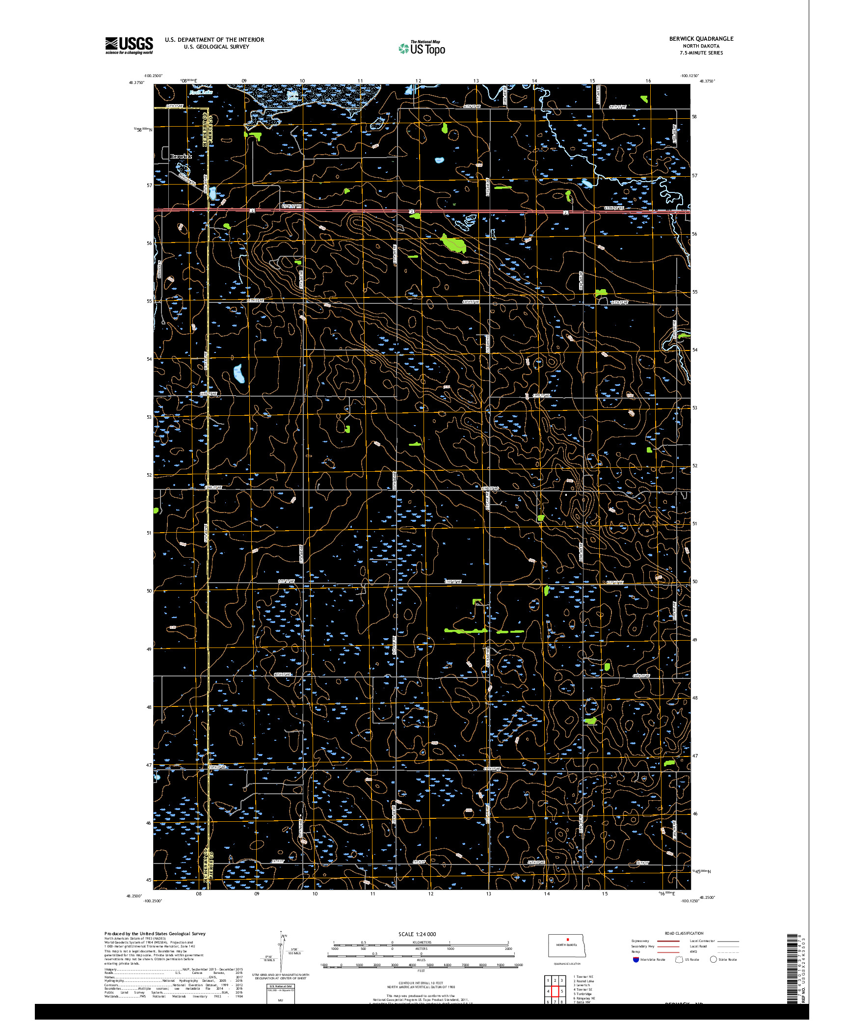USGS US TOPO 7.5-MINUTE MAP FOR BERWICK, ND 2017