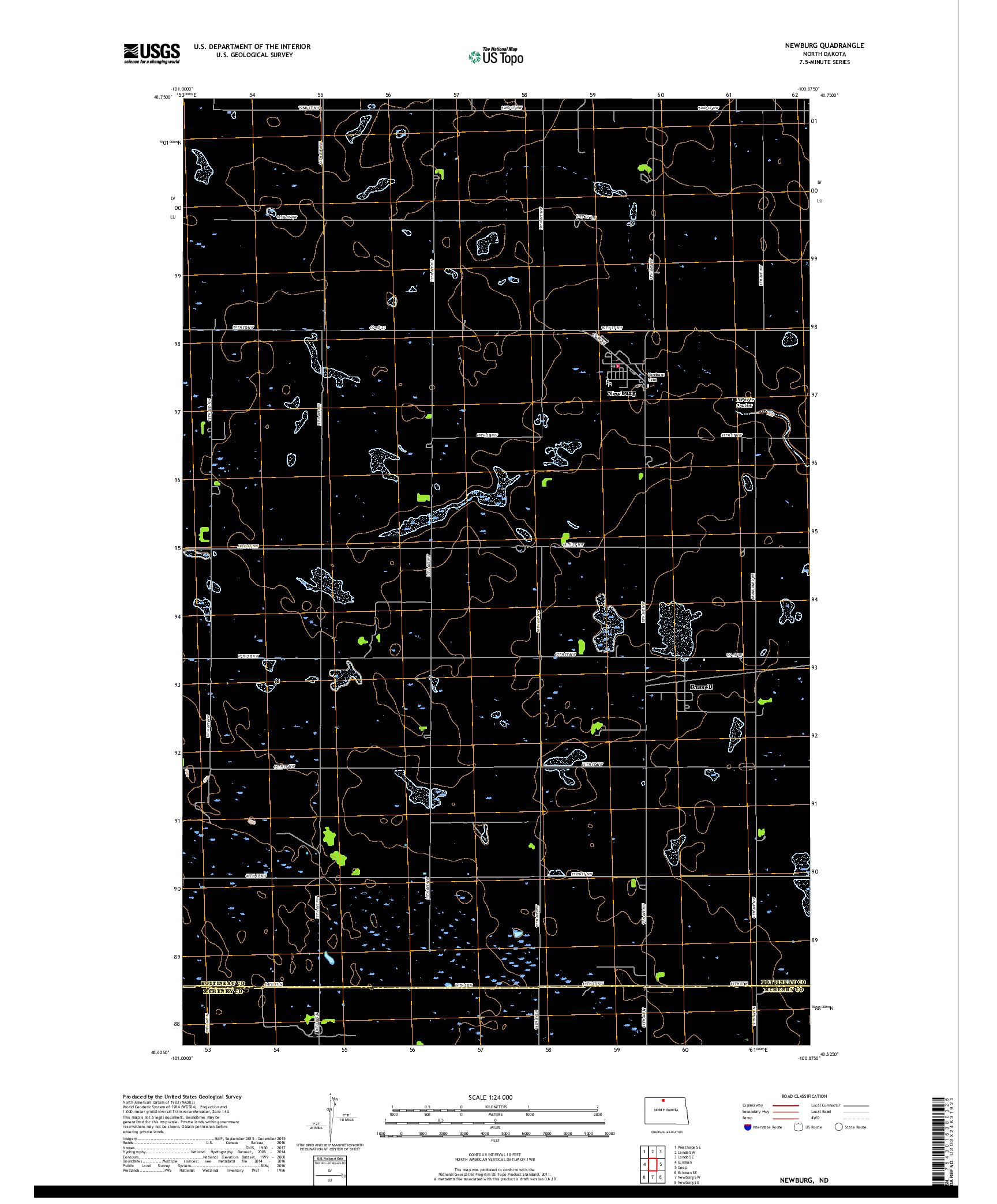 USGS US TOPO 7.5-MINUTE MAP FOR NEWBURG, ND 2017