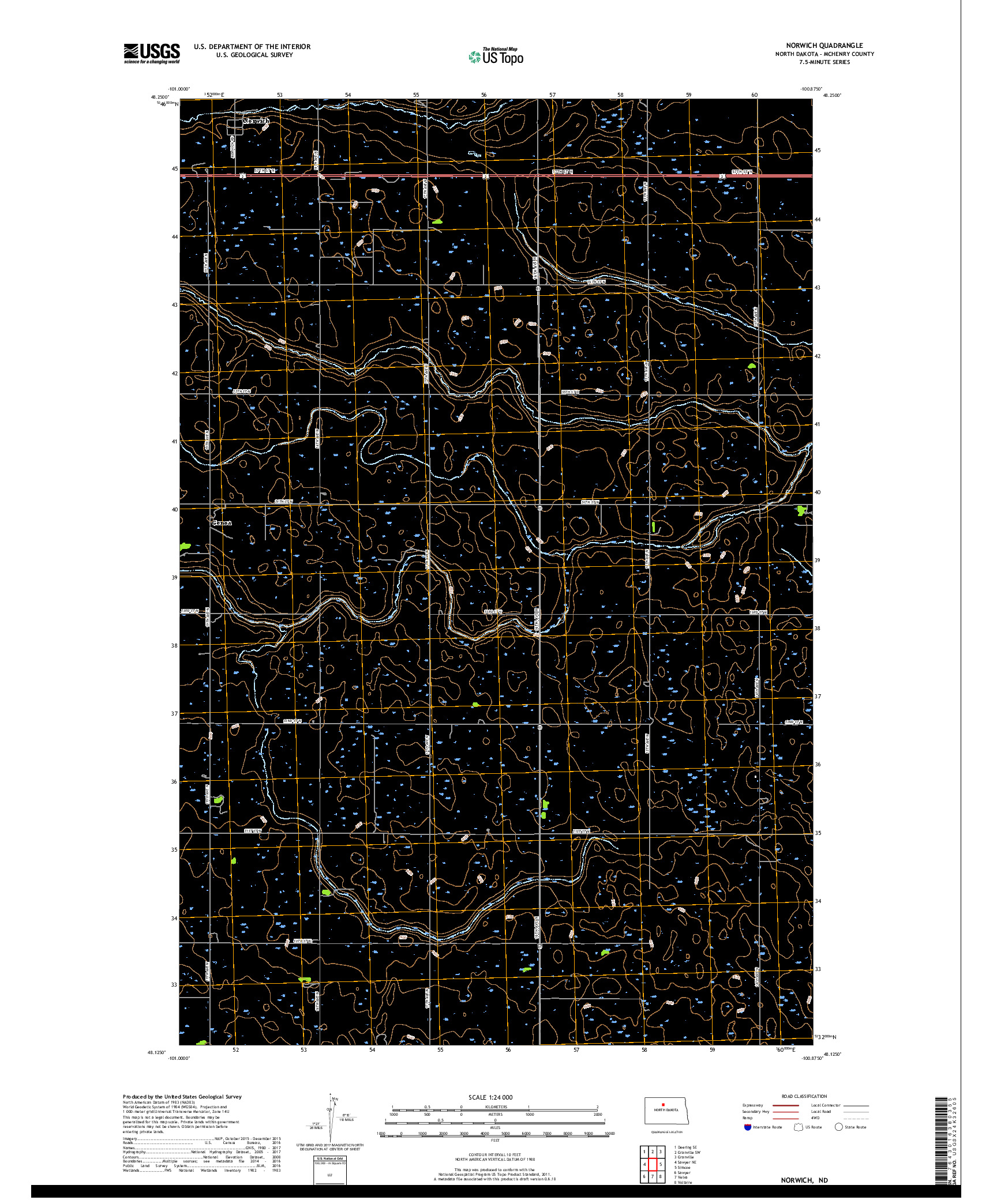 USGS US TOPO 7.5-MINUTE MAP FOR NORWICH, ND 2017