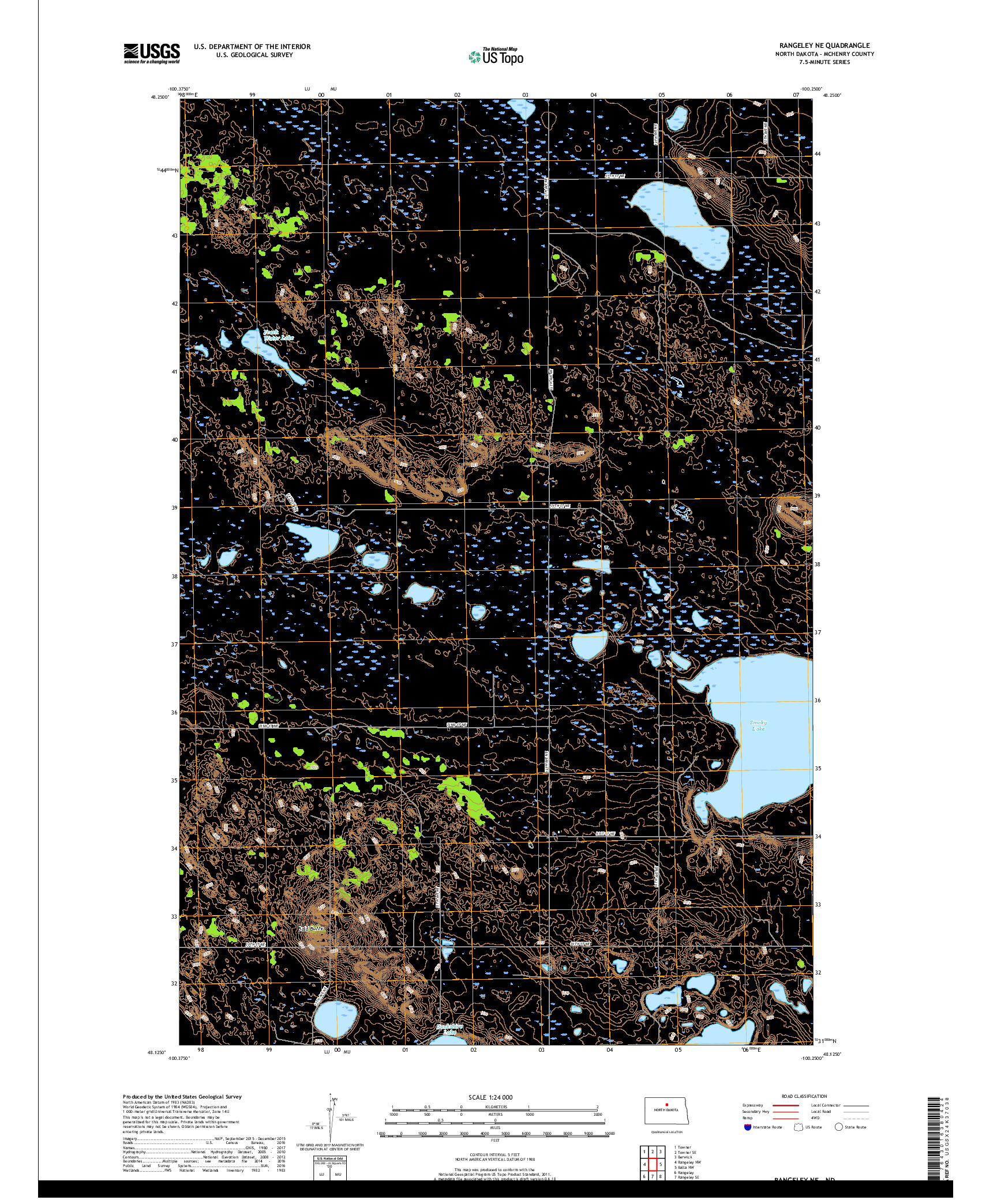 USGS US TOPO 7.5-MINUTE MAP FOR RANGELEY NE, ND 2017