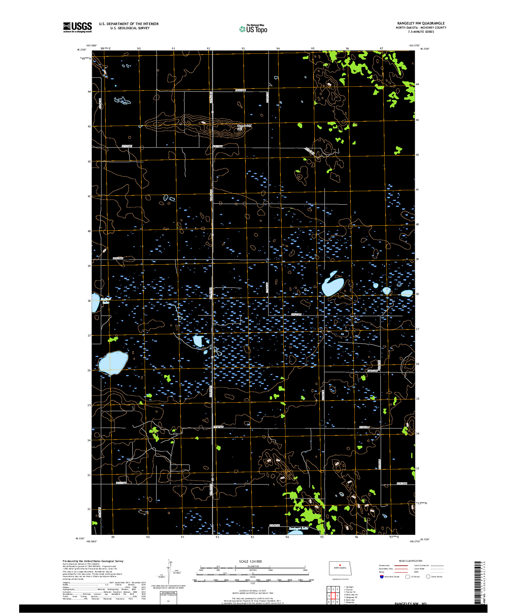 USGS US TOPO 7.5-MINUTE MAP FOR RANGELEY NW, ND 2017