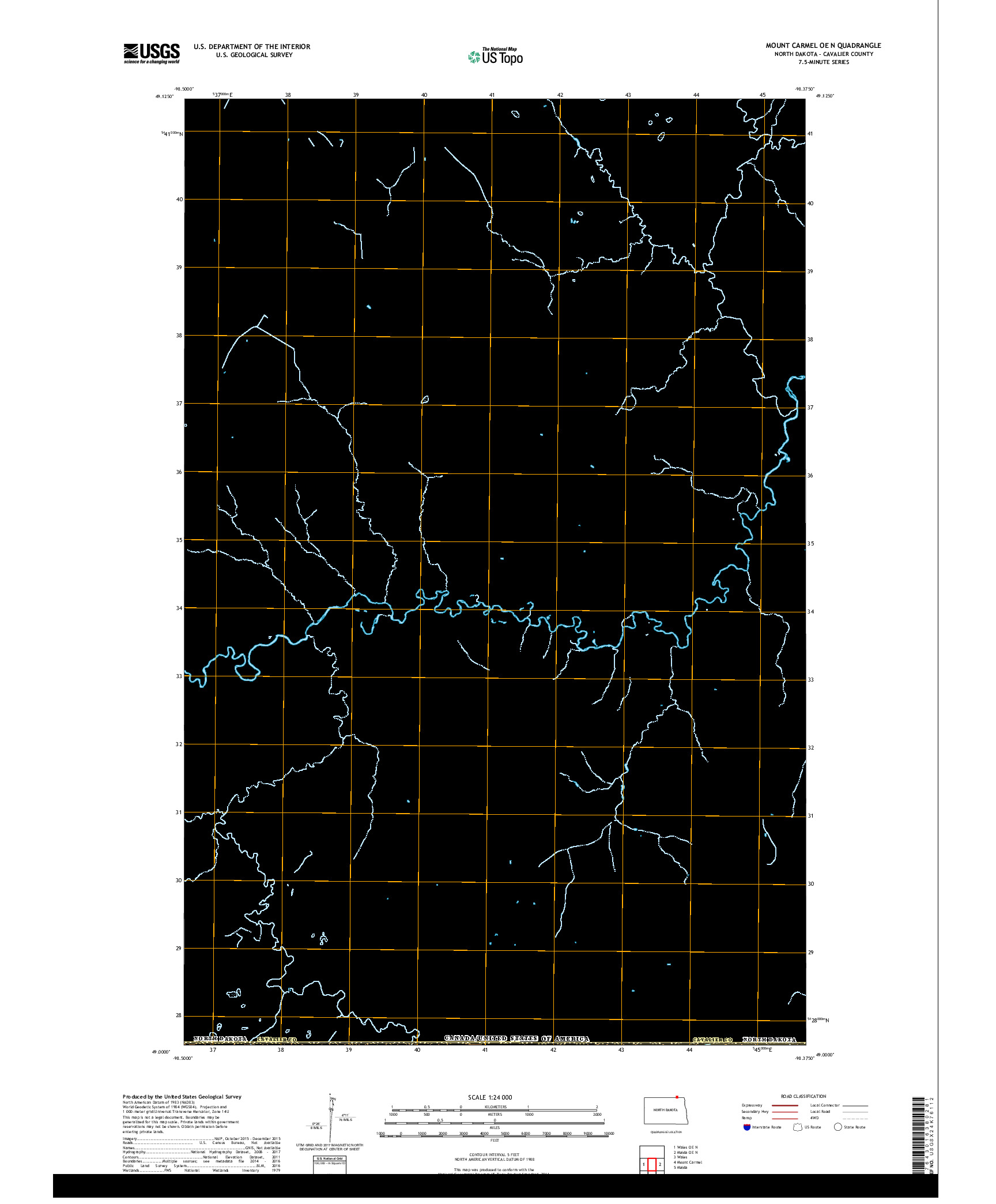 USGS US TOPO 7.5-MINUTE MAP FOR MOUNT CARMEL OE N, ND,MB 2017