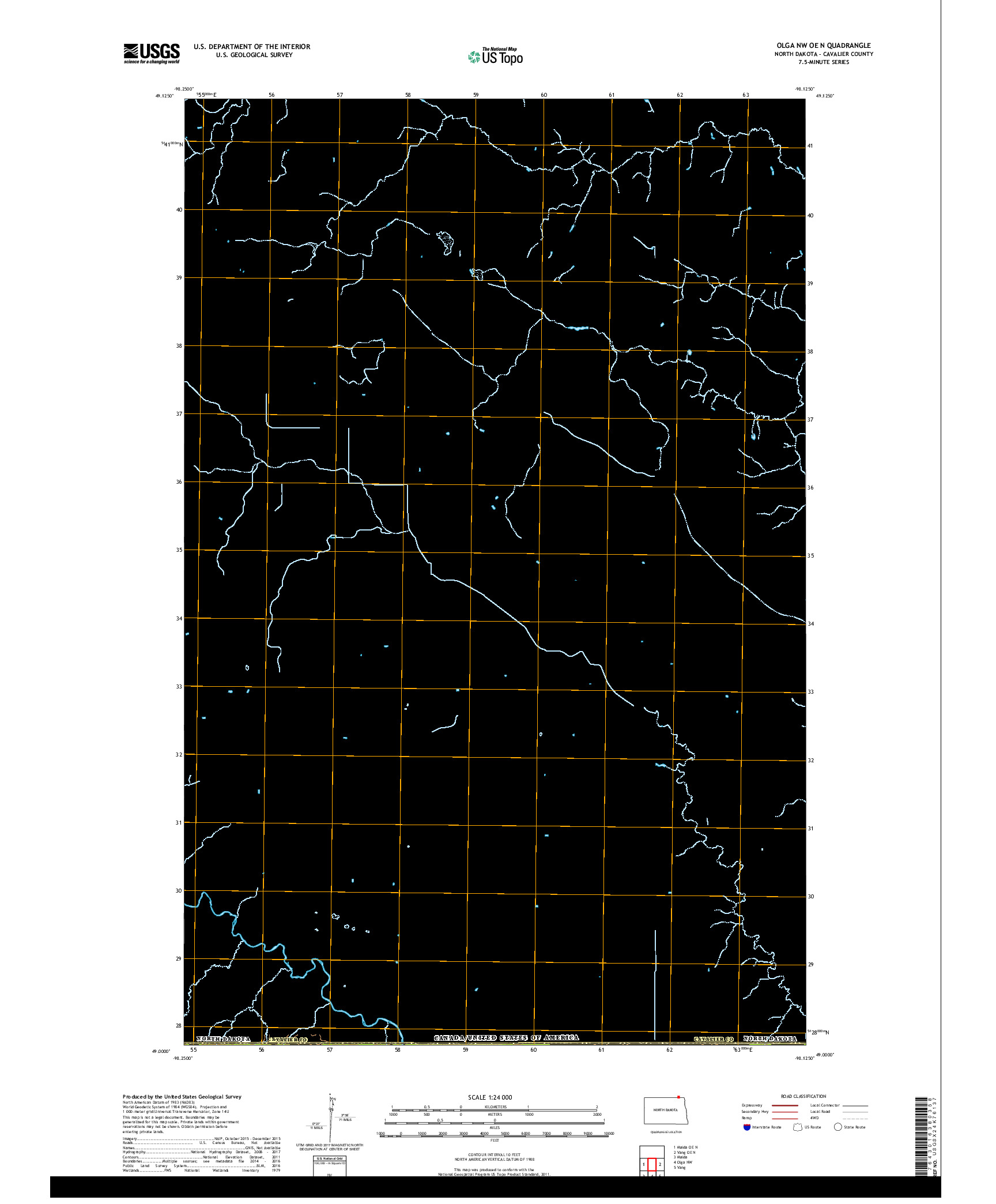 USGS US TOPO 7.5-MINUTE MAP FOR OLGA NW OE N, ND,MB 2017