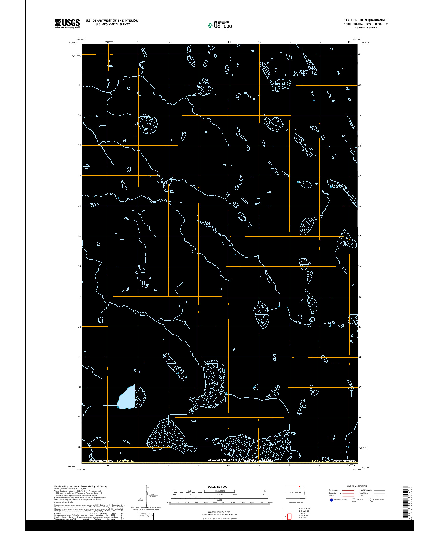 USGS US TOPO 7.5-MINUTE MAP FOR SARLES NE OE N, ND,MB 2017