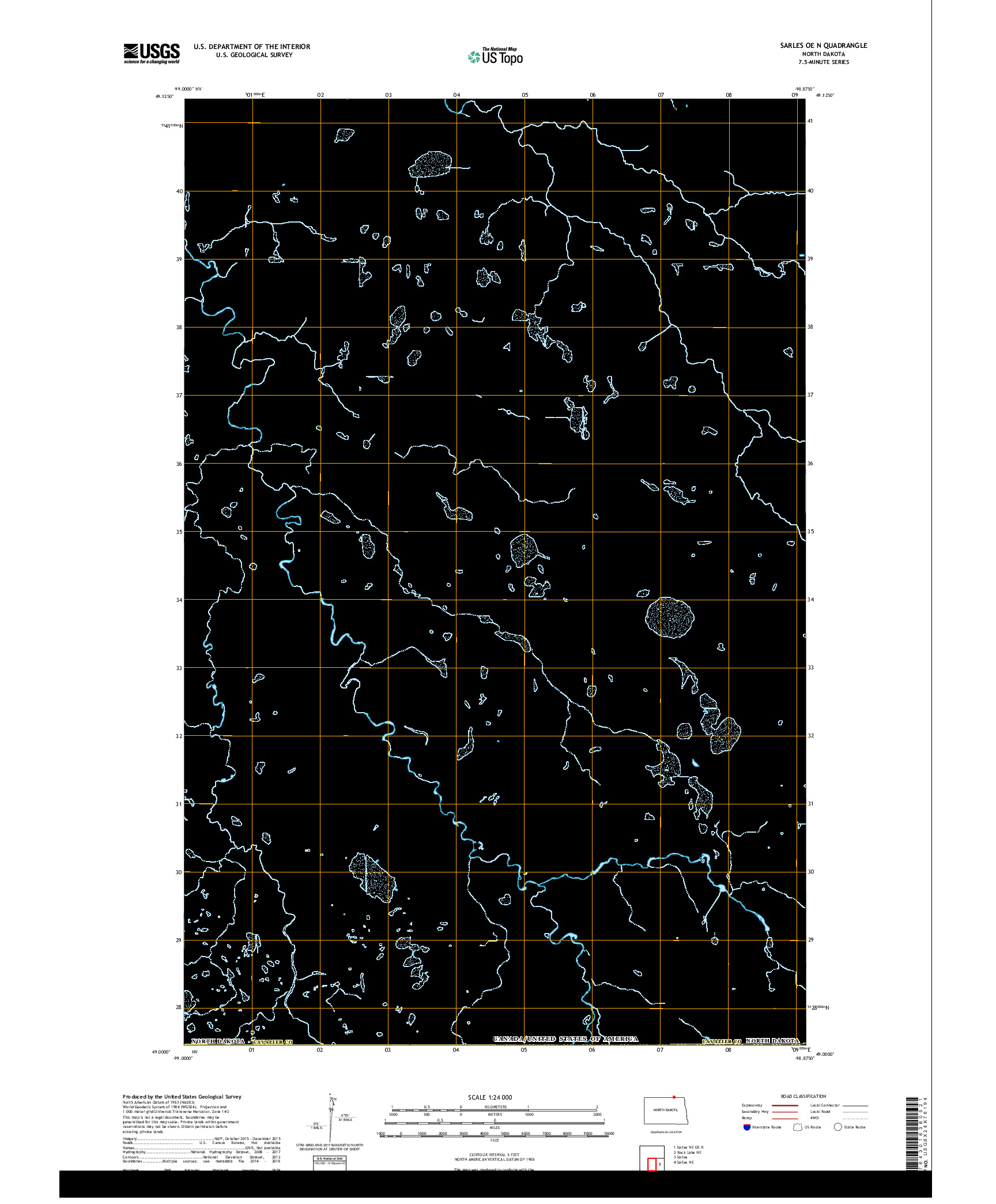 USGS US TOPO 7.5-MINUTE MAP FOR SARLES OE N, ND,MB 2017