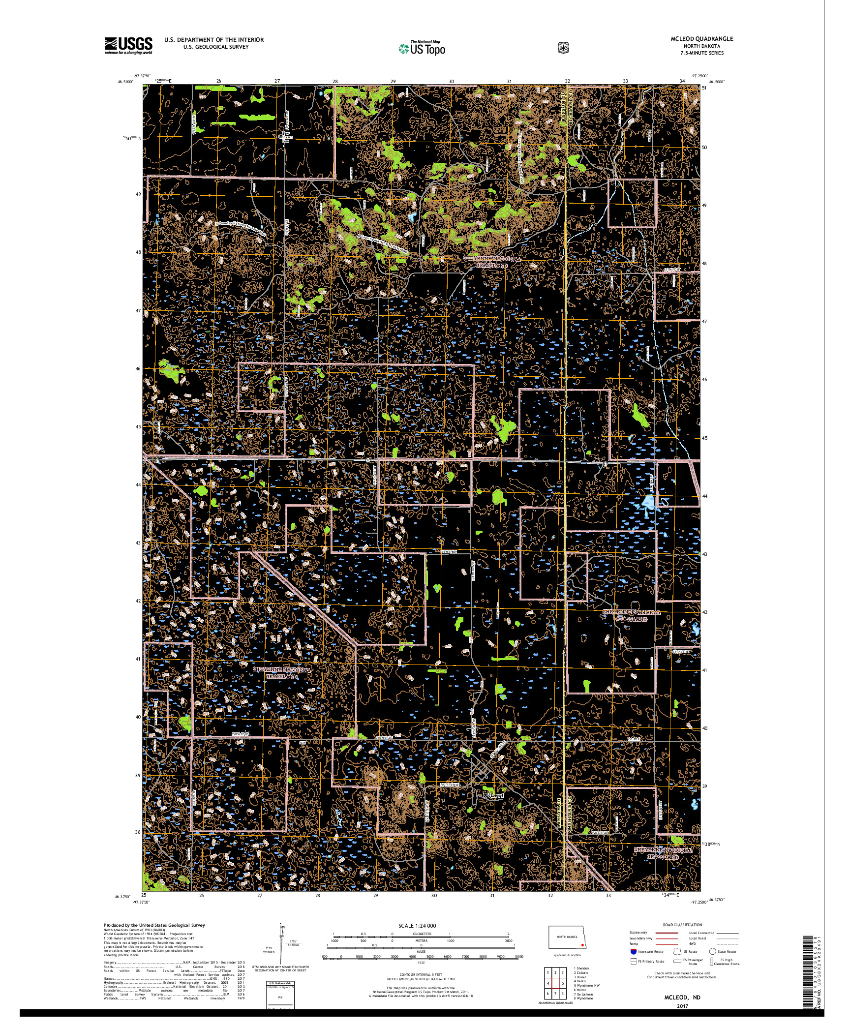 USGS US TOPO 7.5-MINUTE MAP FOR MCLEOD, ND 2017