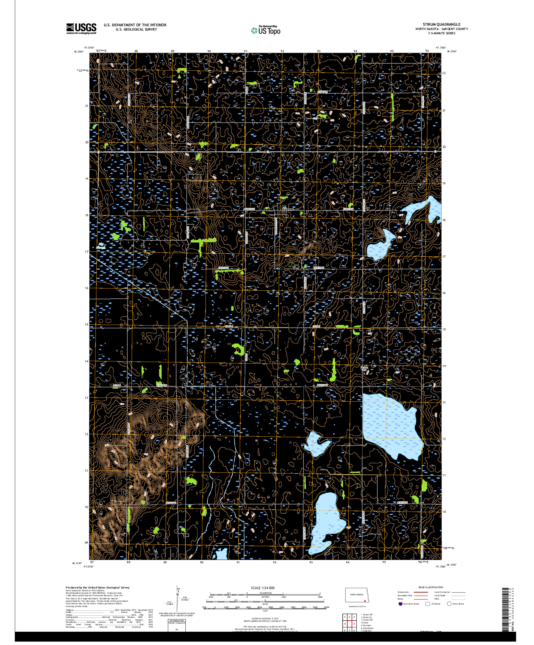 USGS US TOPO 7.5-MINUTE MAP FOR STIRUM, ND 2017