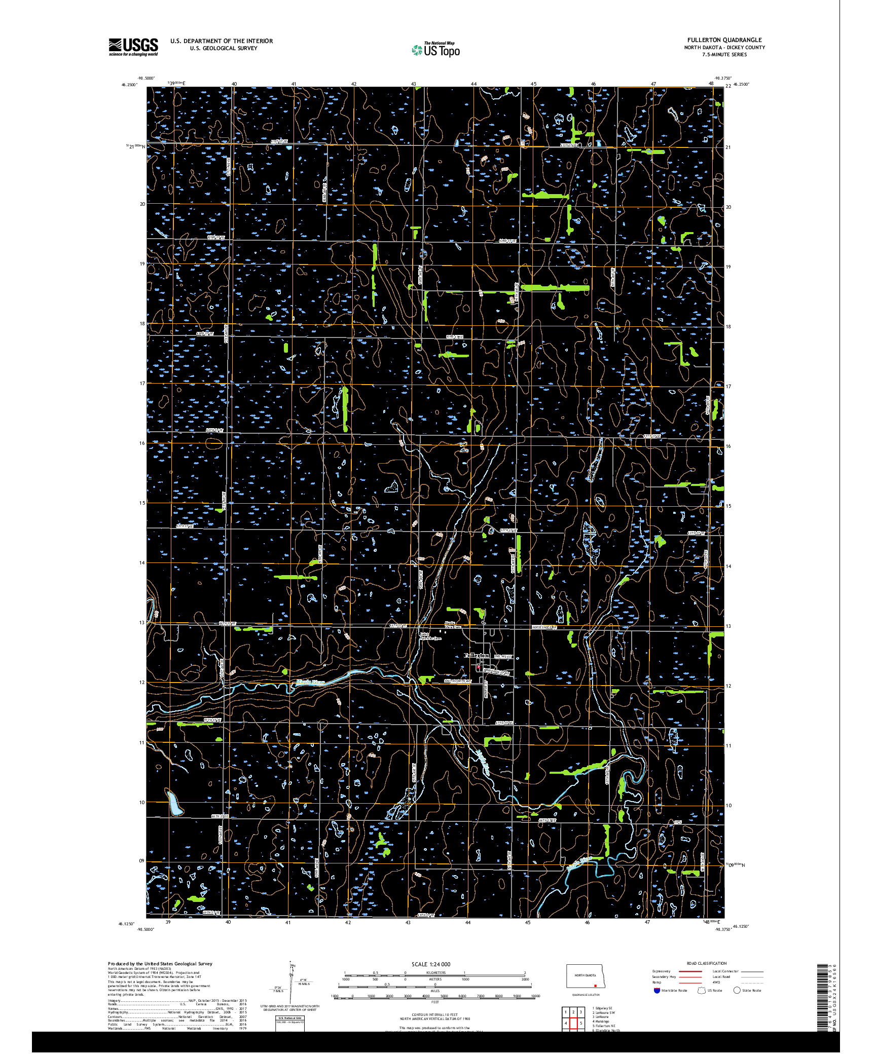 USGS US TOPO 7.5-MINUTE MAP FOR FULLERTON, ND 2017