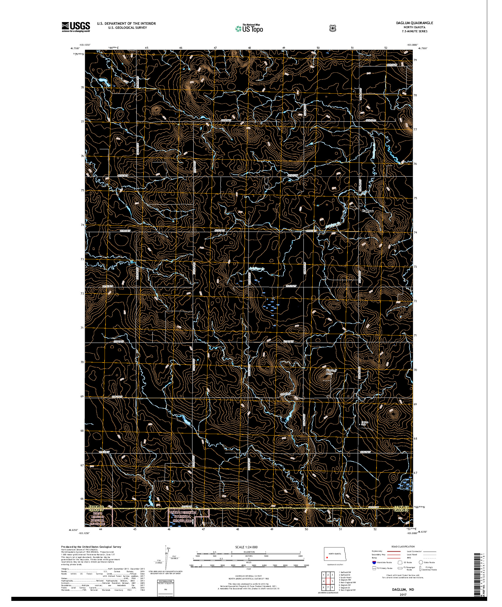 USGS US TOPO 7.5-MINUTE MAP FOR DAGLUM, ND 2017