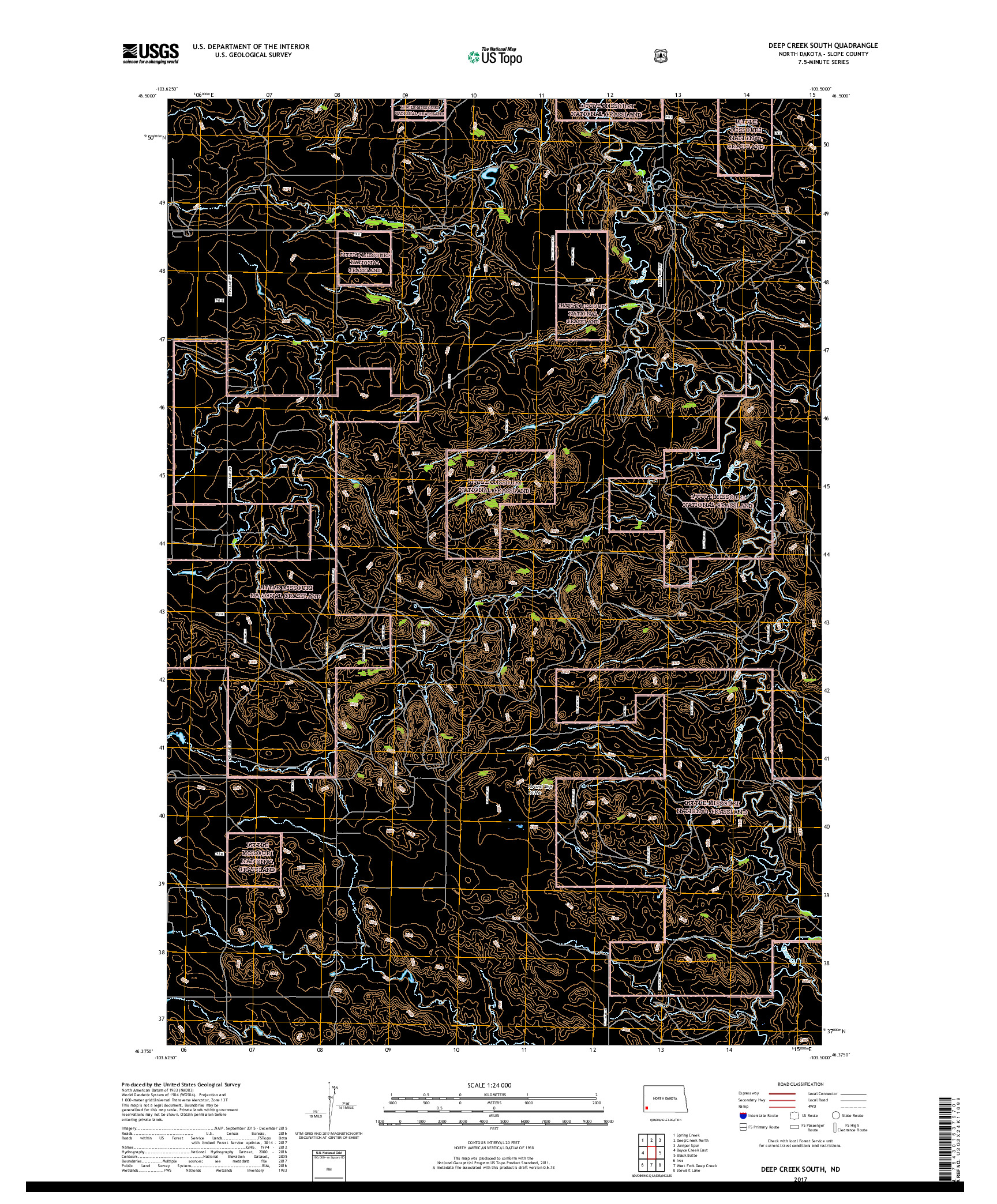 USGS US TOPO 7.5-MINUTE MAP FOR DEEP CREEK SOUTH, ND 2017