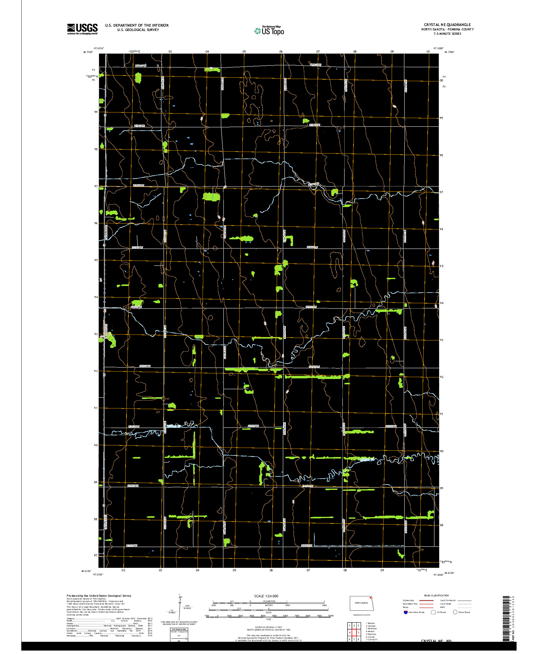 USGS US TOPO 7.5-MINUTE MAP FOR CRYSTAL NE, ND 2017