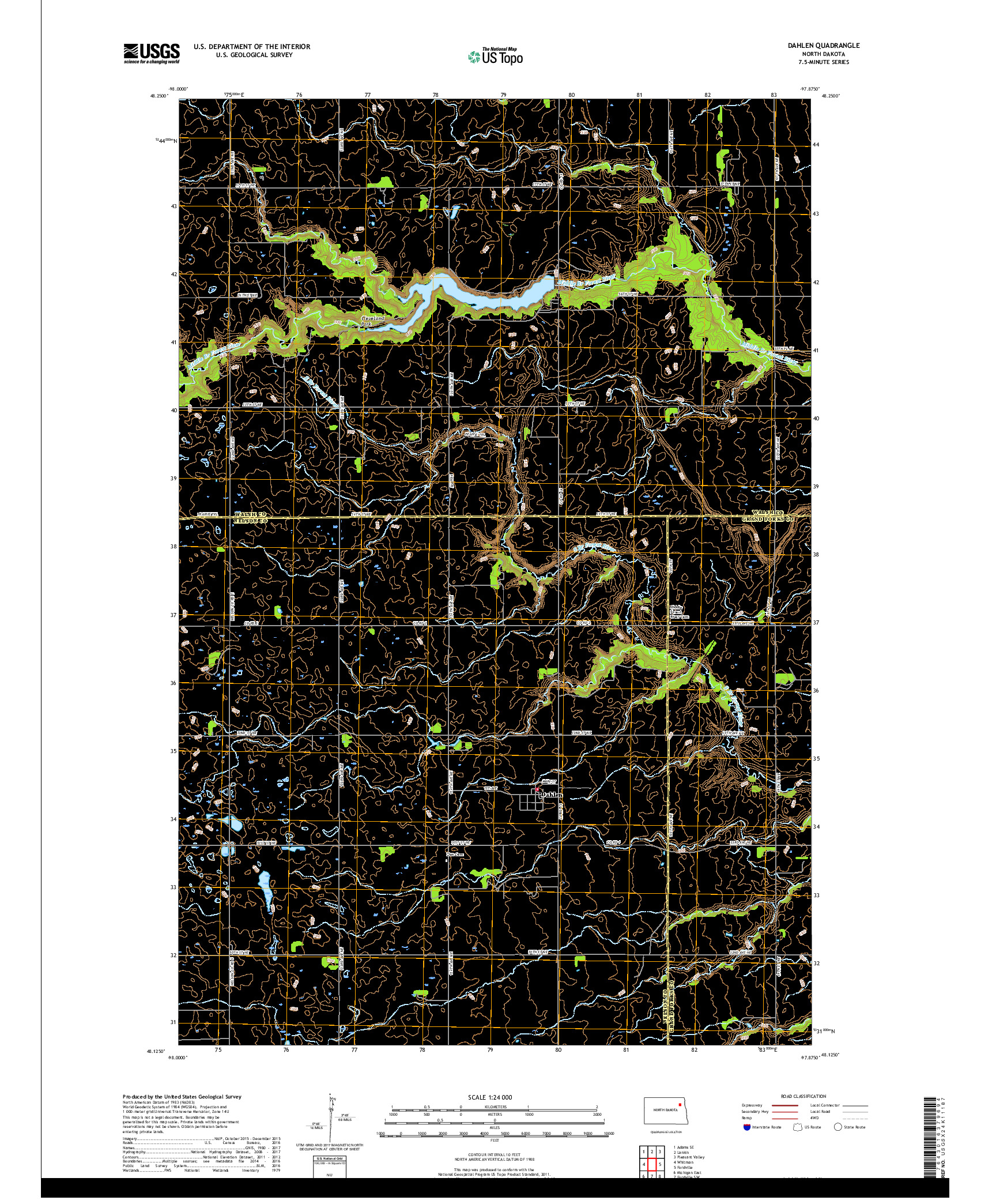 USGS US TOPO 7.5-MINUTE MAP FOR DAHLEN, ND 2017