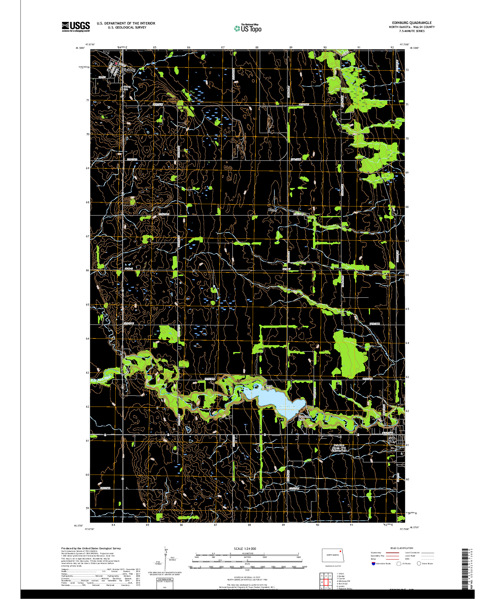 USGS US TOPO 7.5-MINUTE MAP FOR EDINBURG, ND 2017