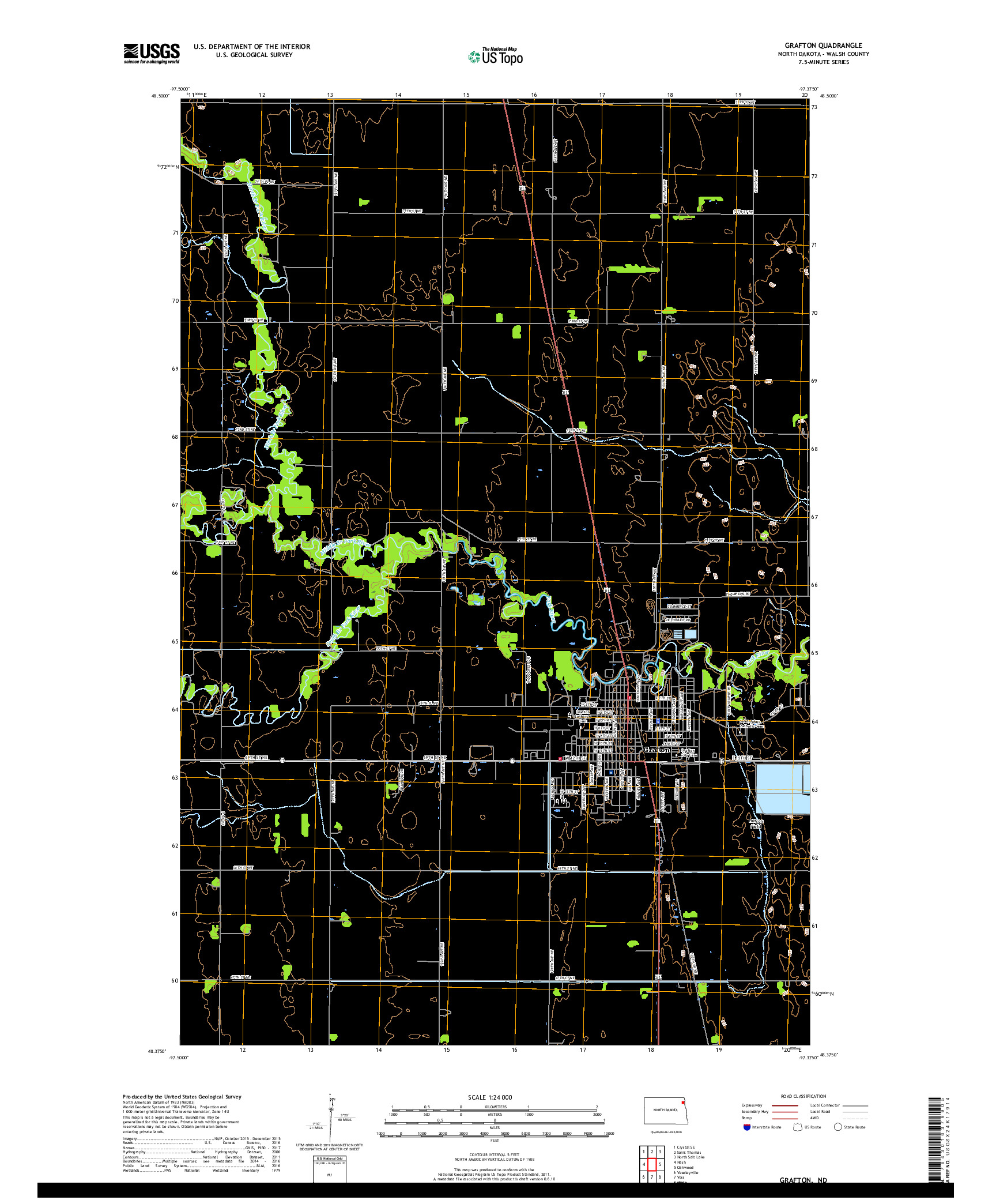 USGS US TOPO 7.5-MINUTE MAP FOR GRAFTON, ND 2017