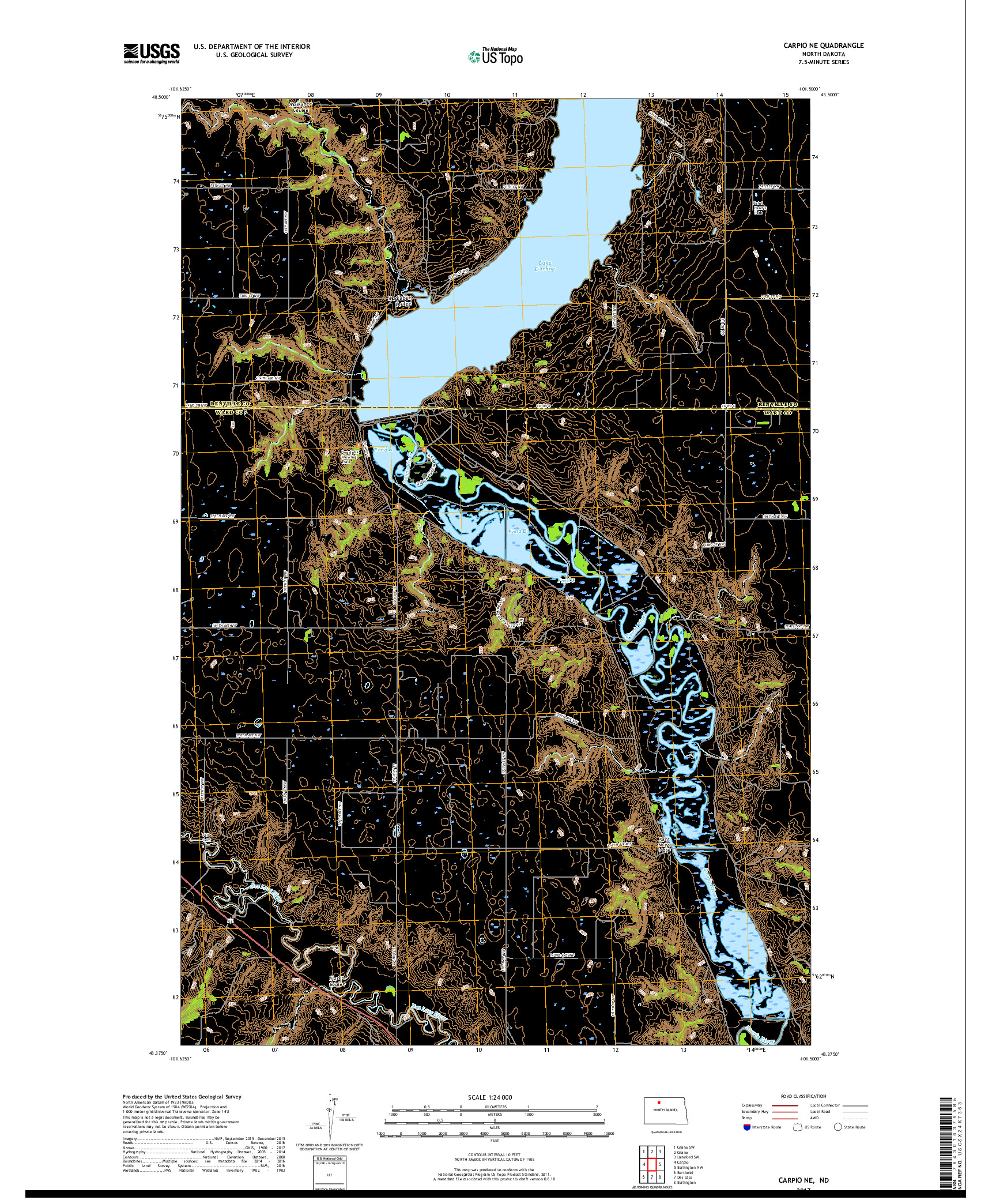 USGS US TOPO 7.5-MINUTE MAP FOR CARPIO NE, ND 2017